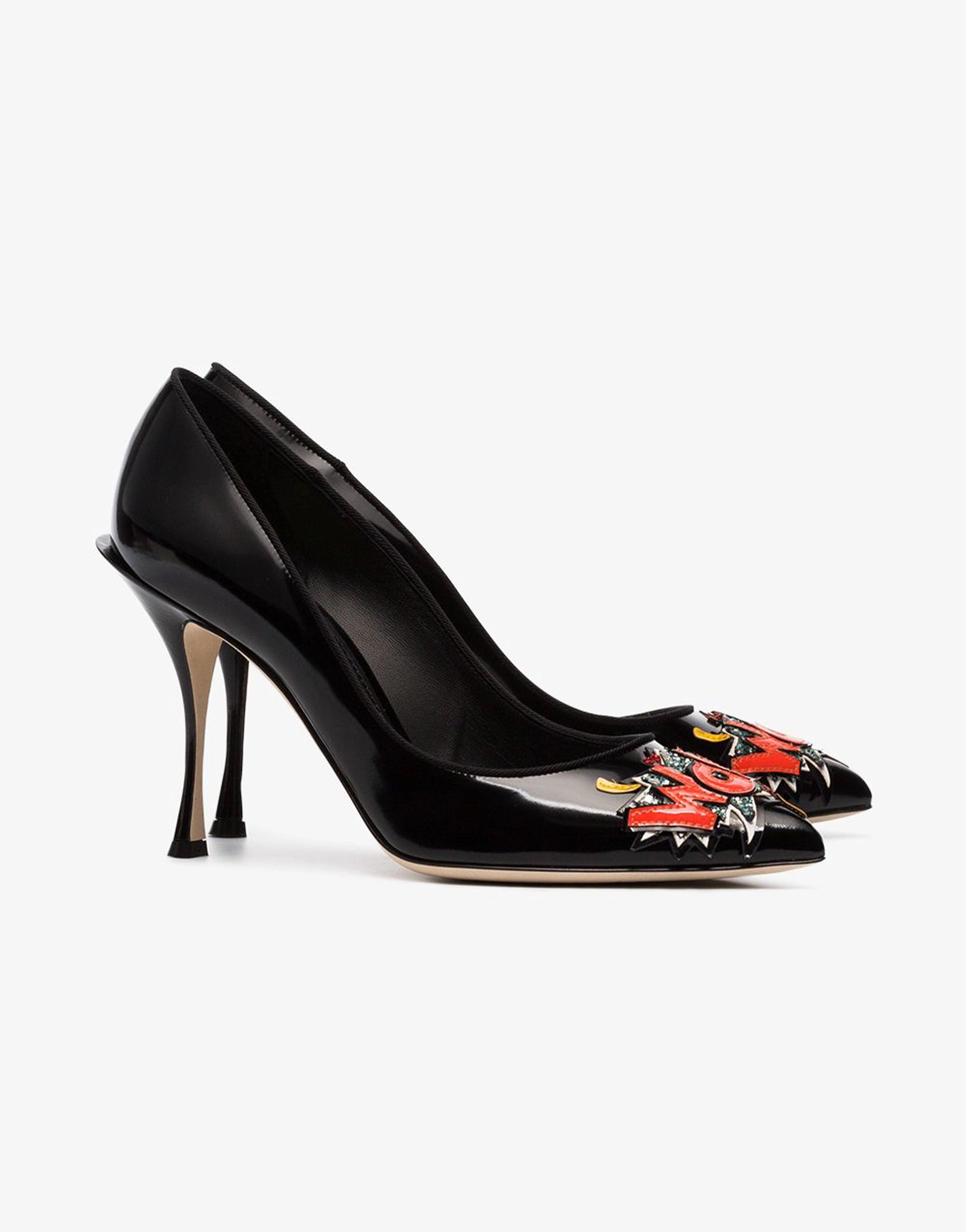 90 Patent 'Wow' Embroidered Pumps