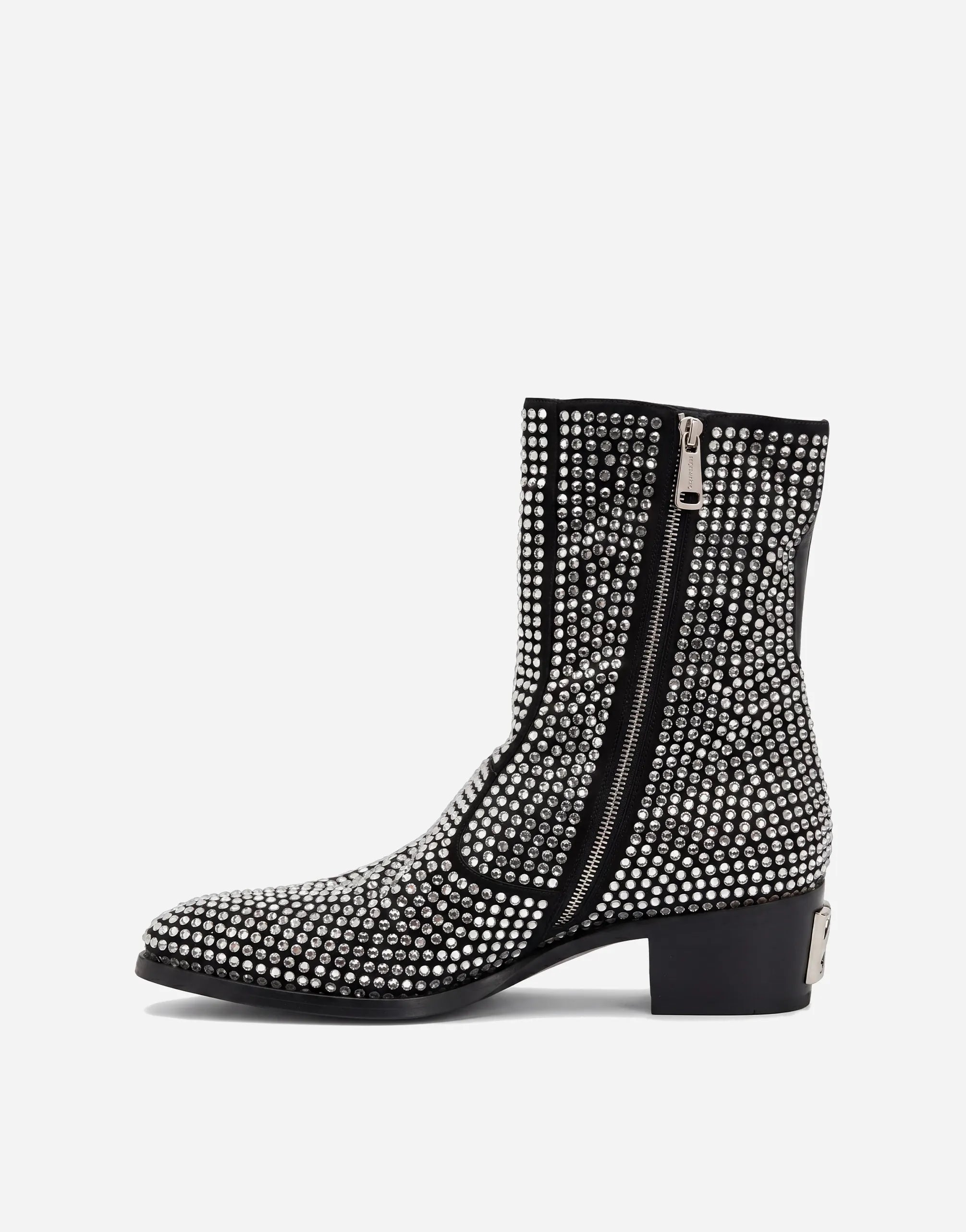 Dolce & Gabbana クリスタル装飾ウエスタンアンクルブーツ