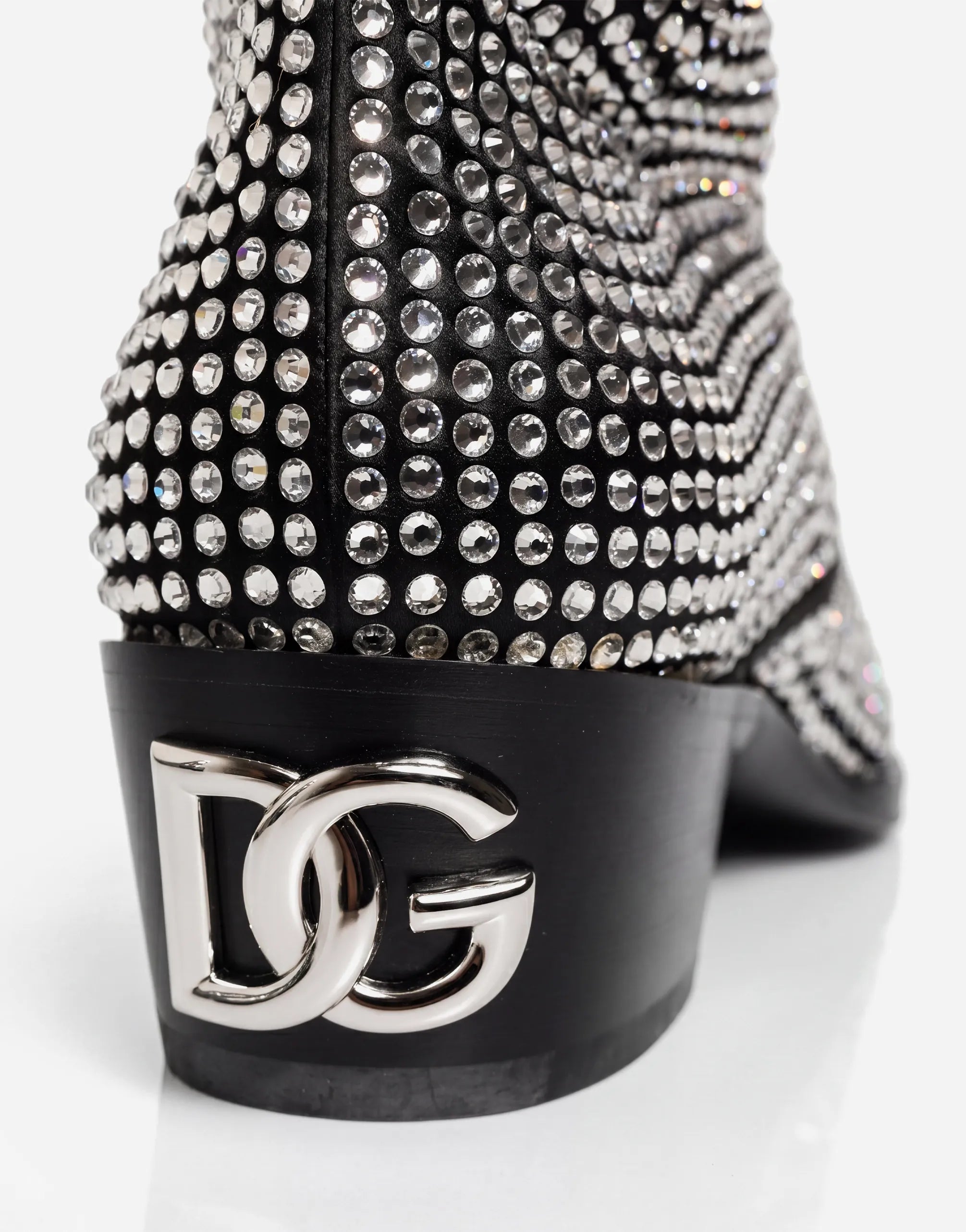 Dolce & Gabbana クリスタル装飾ウエスタンアンクルブーツ