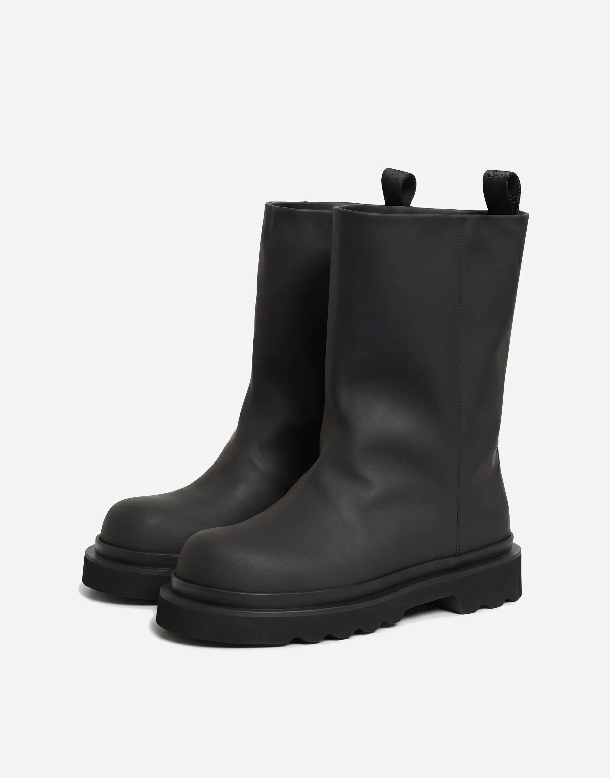 Dolce & Gabbana Mid-Calf Leather Lug Sole Boots
