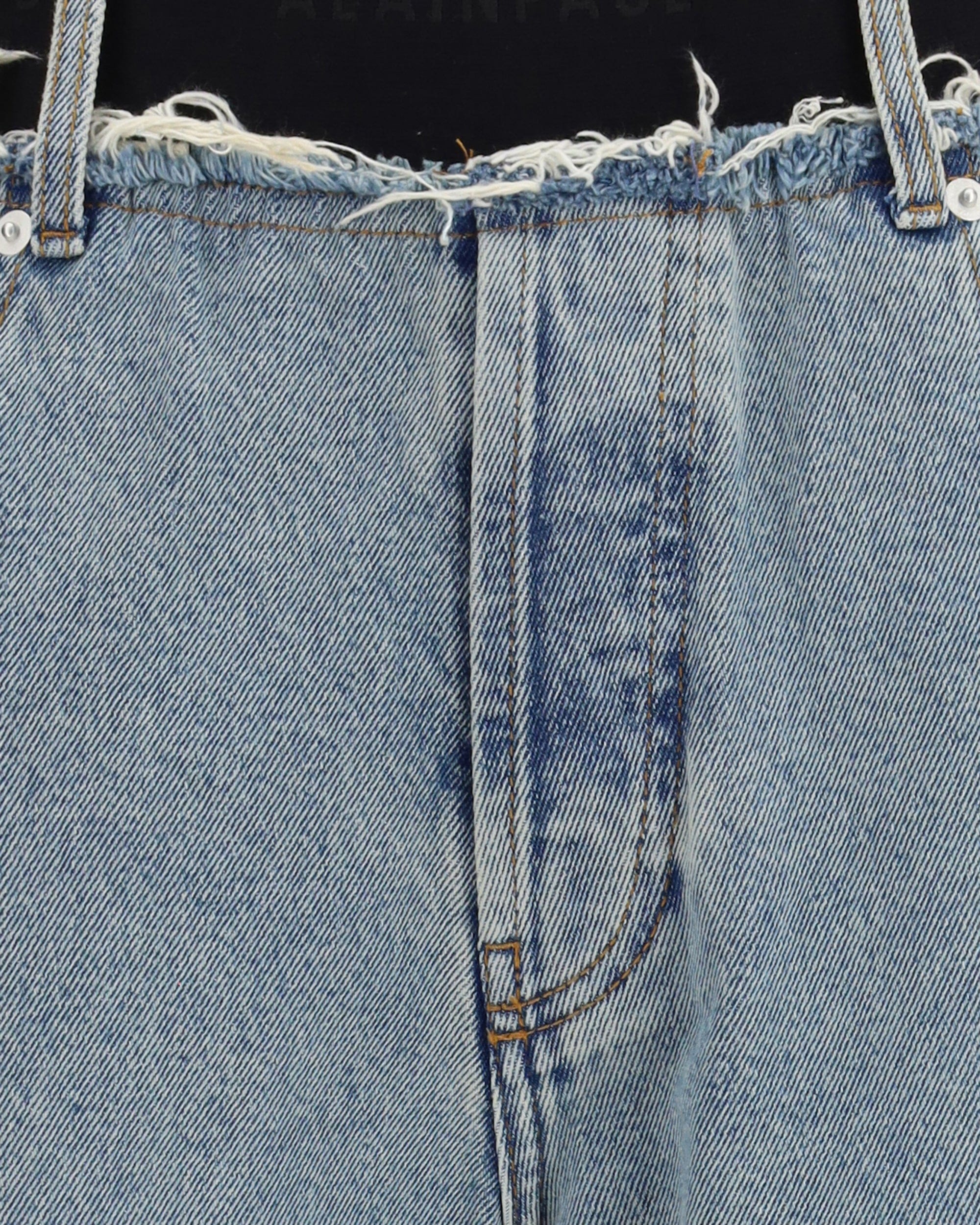 ALAINPAUL High-Waisted Distressed Jeans With Elastic