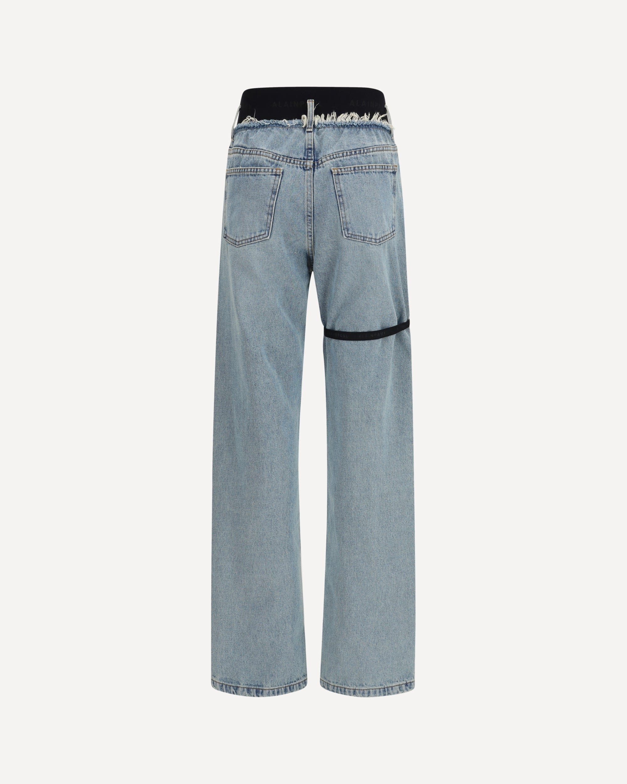 ALAINPAUL High-Waisted Distressed Jeans With Elastic - alternate view