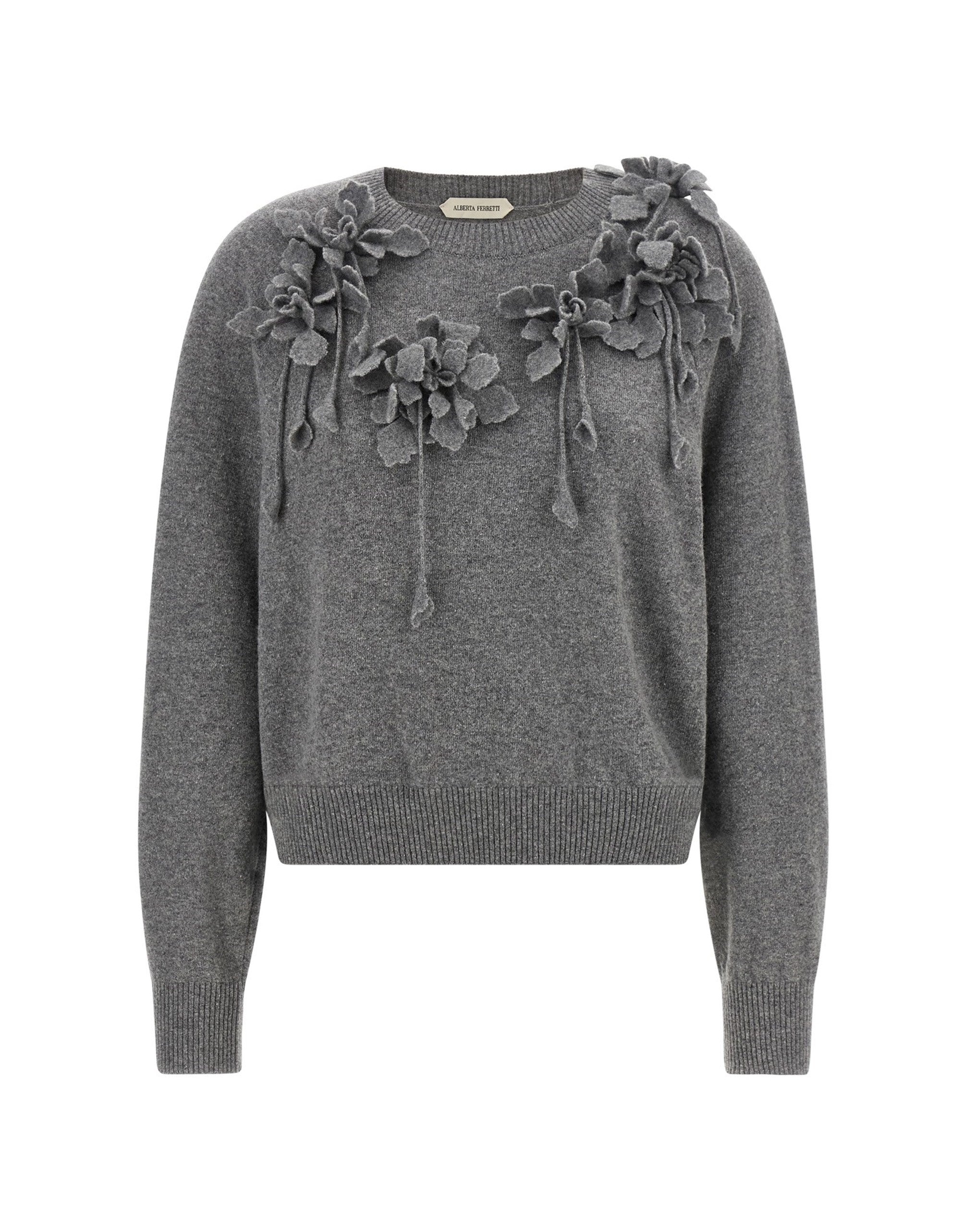 Alberta Ferretti 3D Floral Embroidered Sweater