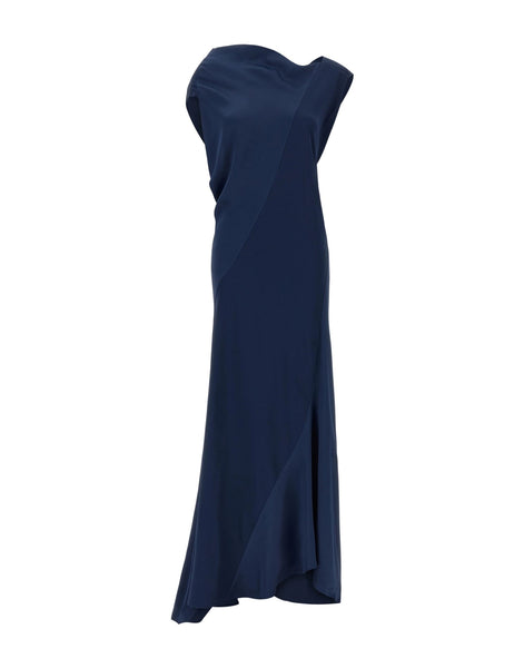 alberta ferretti off the shoulder dress Long off-the-shoulder dress with slit
