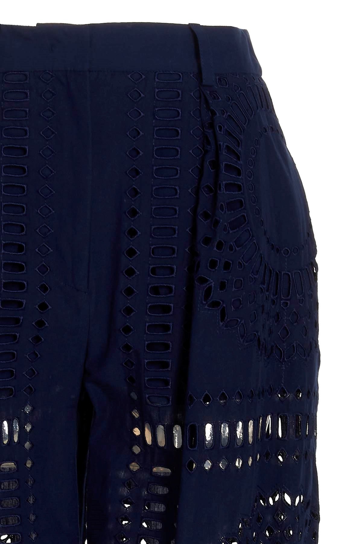 Alberta Ferretti Alberta Ferretti Embroidered Cotton Blend Pants
