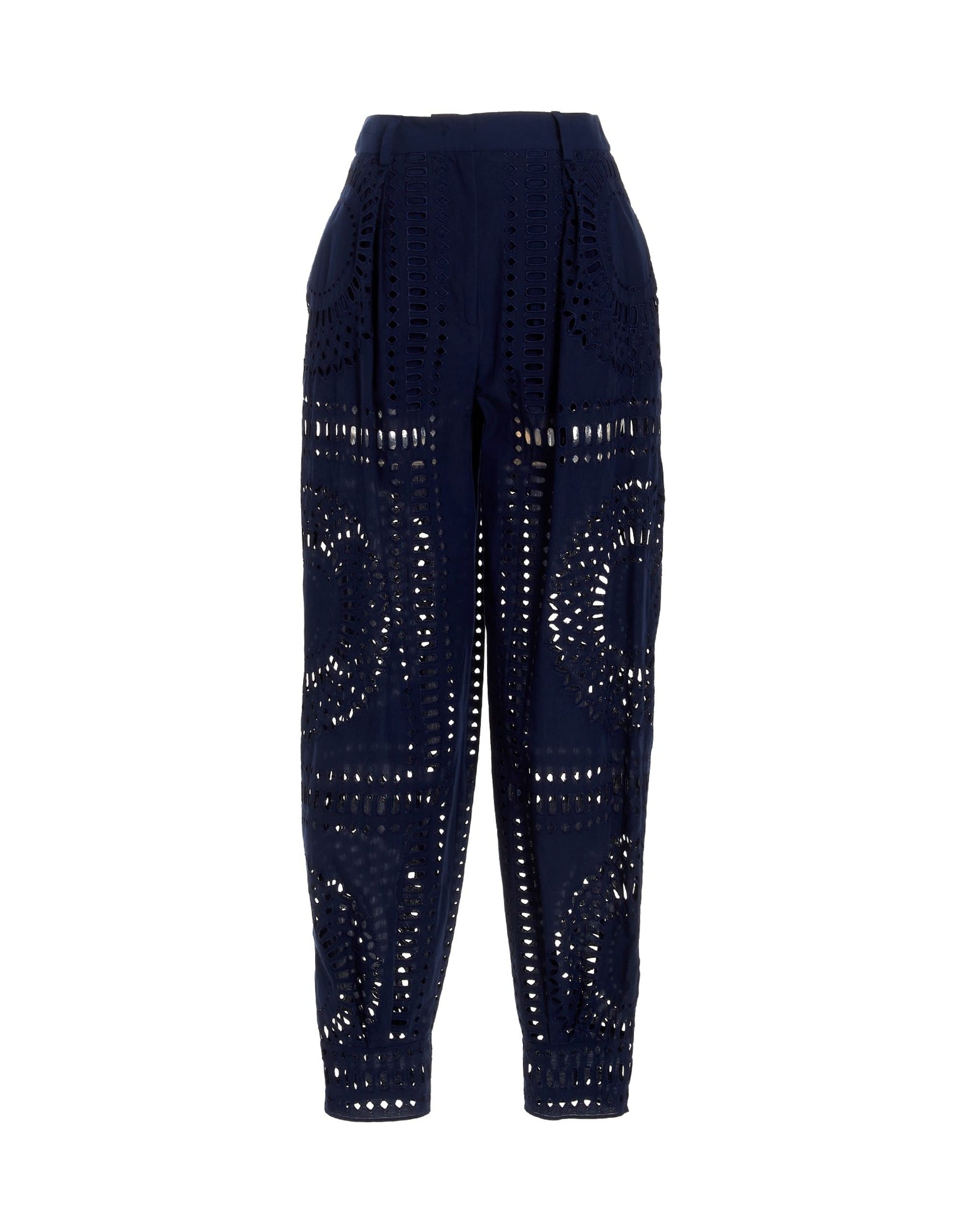 Alberta Ferretti Alberta Ferretti Embroidered Cotton Blend Pants