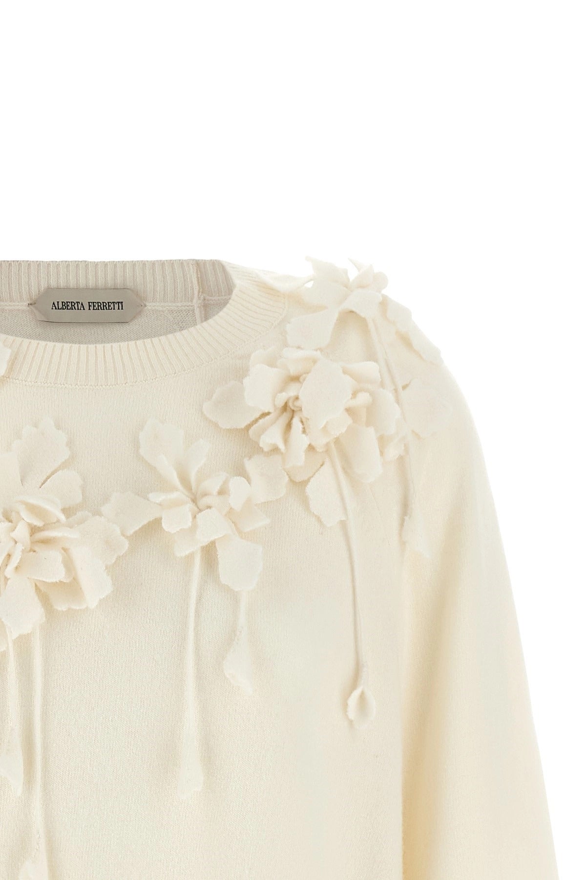 Alberta Ferretti Embroidered Flower Sweater