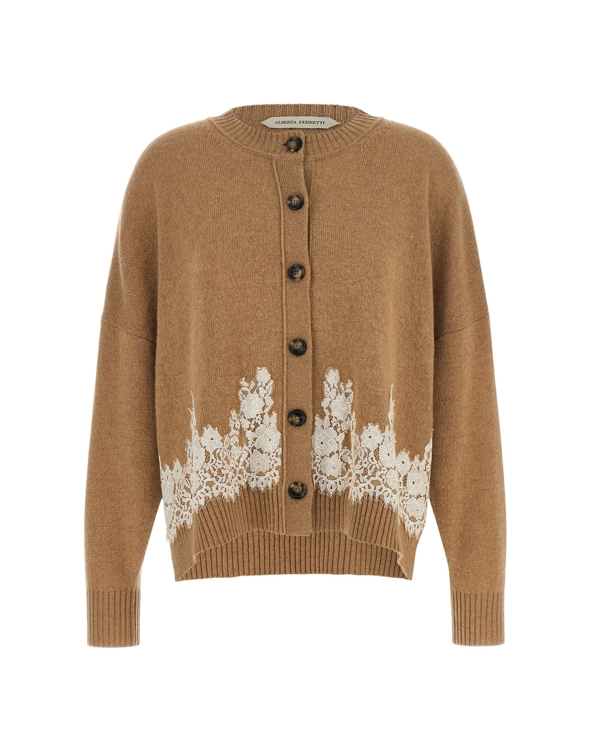 Alberta Ferretti Lace Insert Cardigan