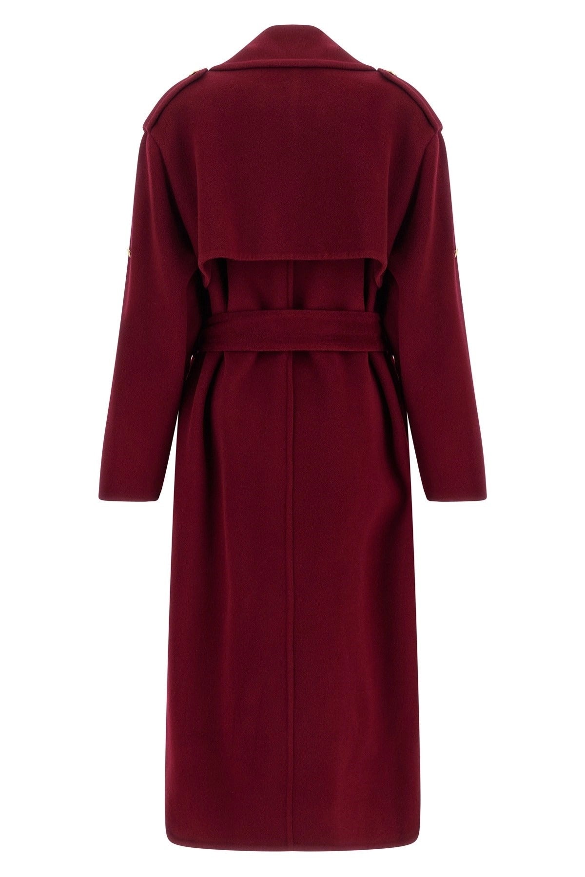 Alberta Ferretti Long Double-Breasted Wool Coat