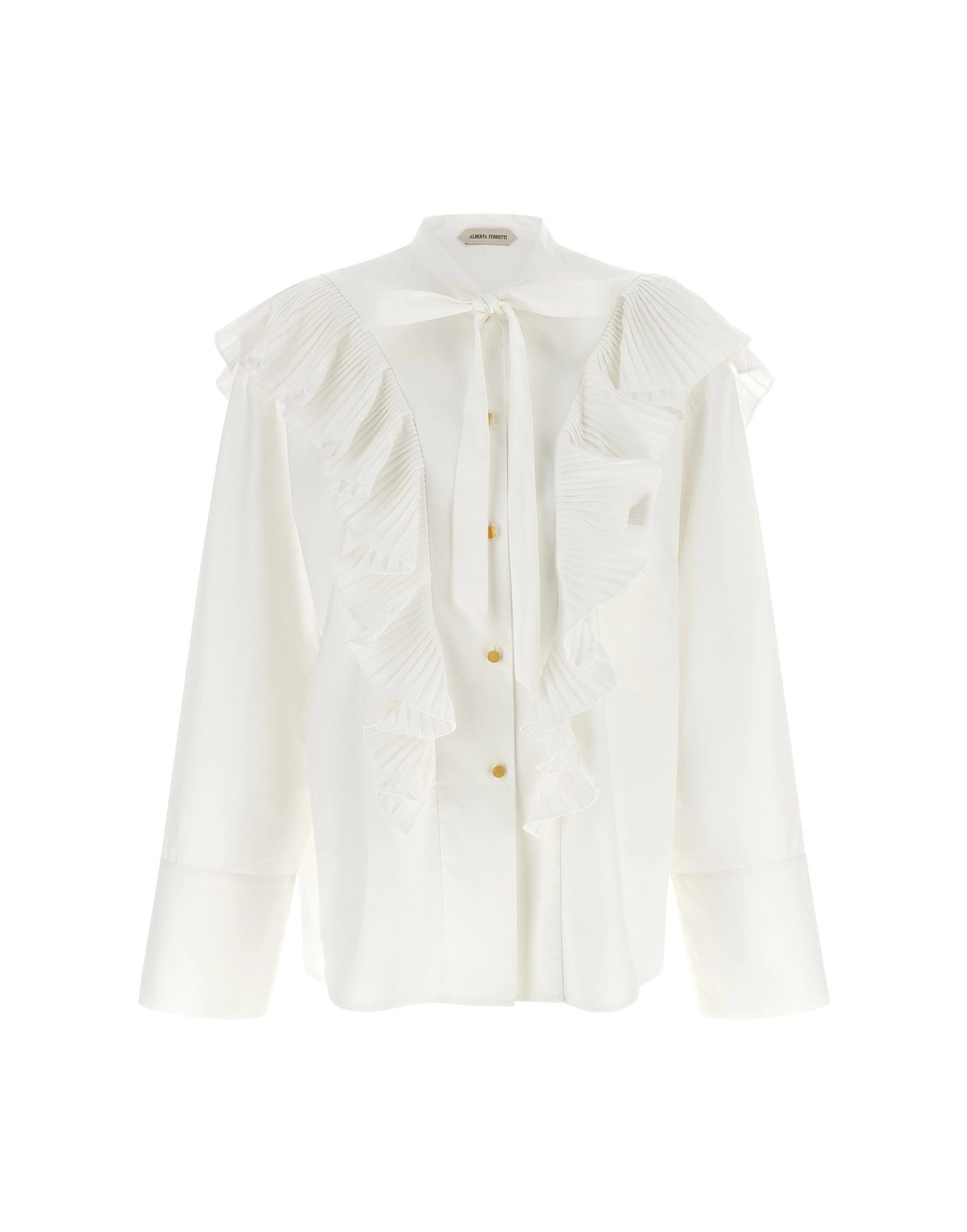 Alberta Ferretti Pleated Ruffle Shirt
