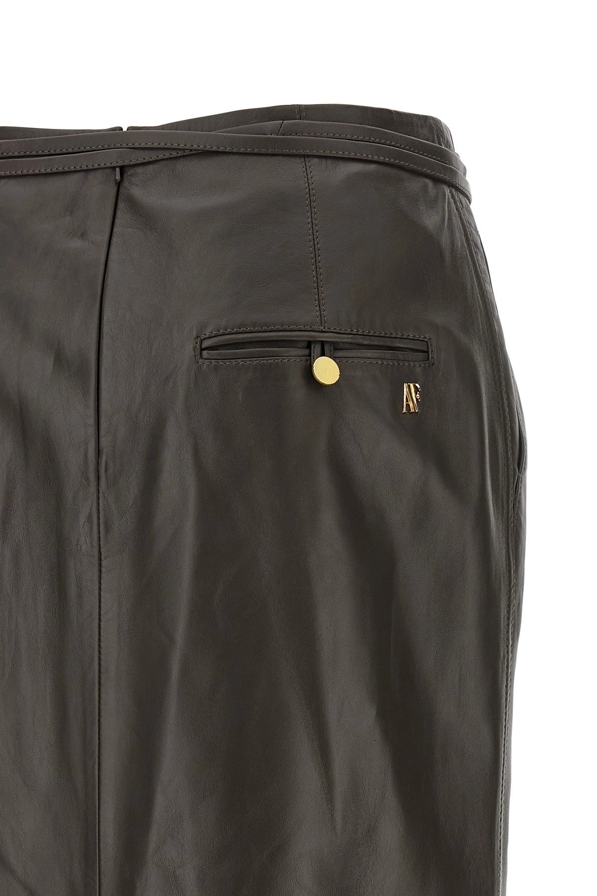 Alberta Ferretti Straight Leather Midi Skirt