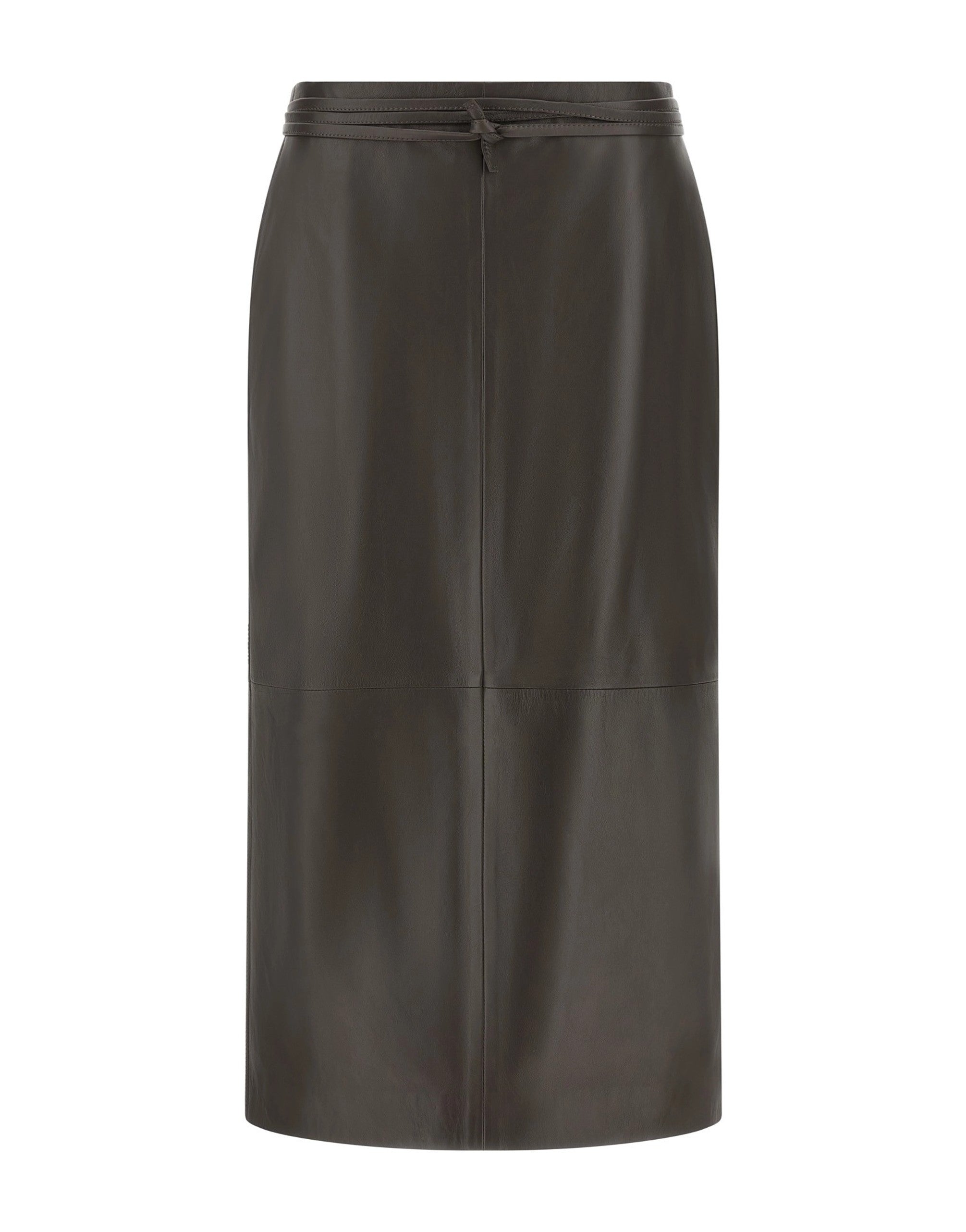 Alberta Ferretti Straight Leather Midi Skirt