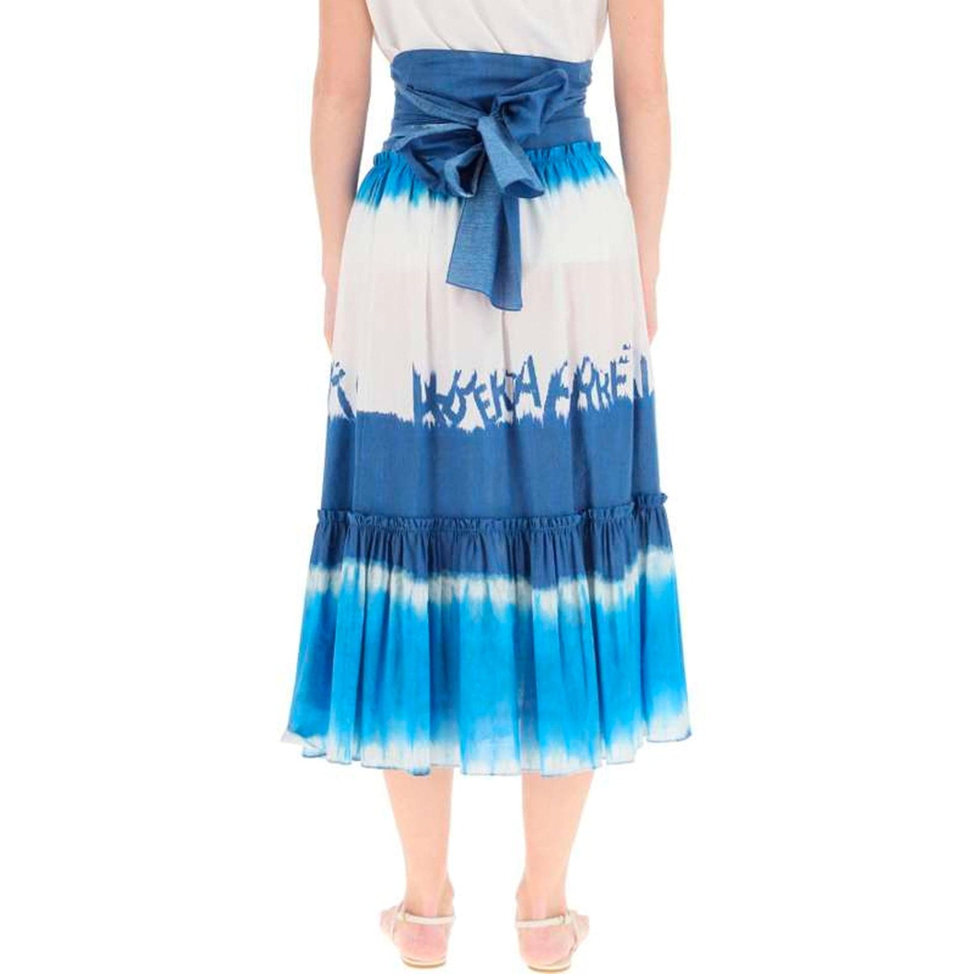 Alberta Ferretti Tie Dye Cotton Midi Skirt