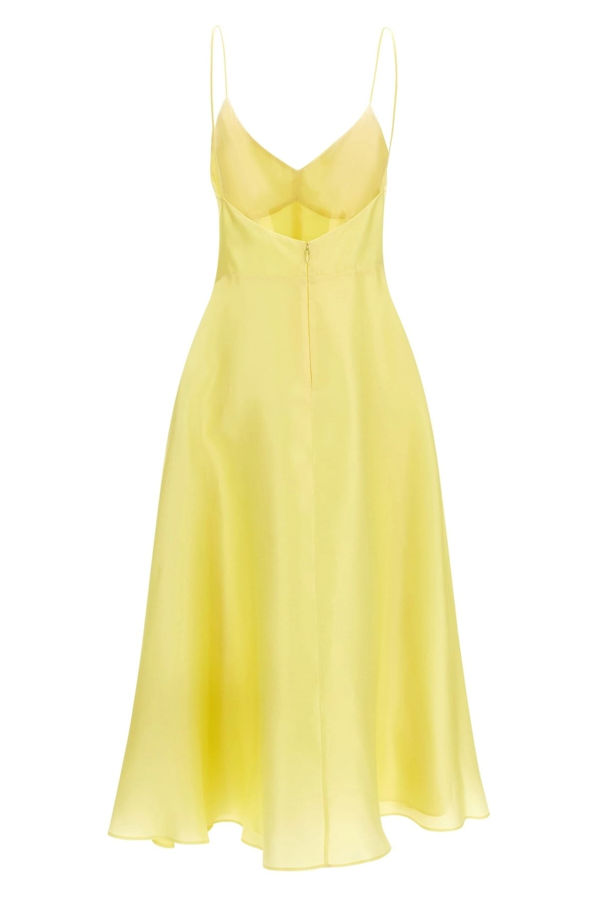 Alberta Ferretti Alberta Ferretti Yellow Silk Organza Midi Dress