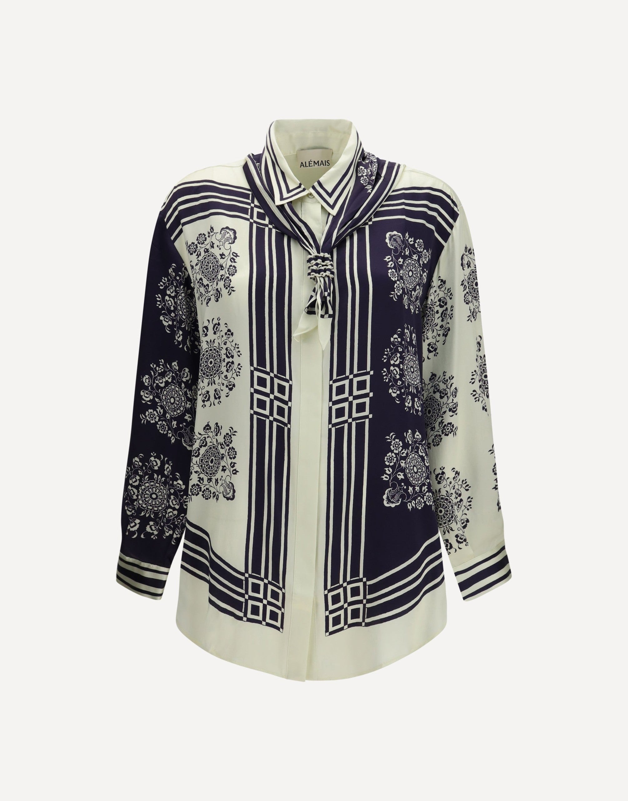 Alemais Banderra Silk Shirt With Scarf