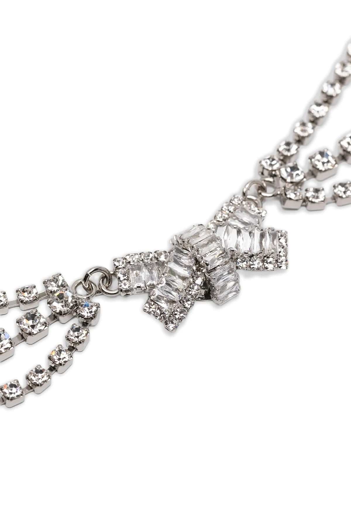 Alessandra Rich Alessandra Rich Bow Crystal Necklace