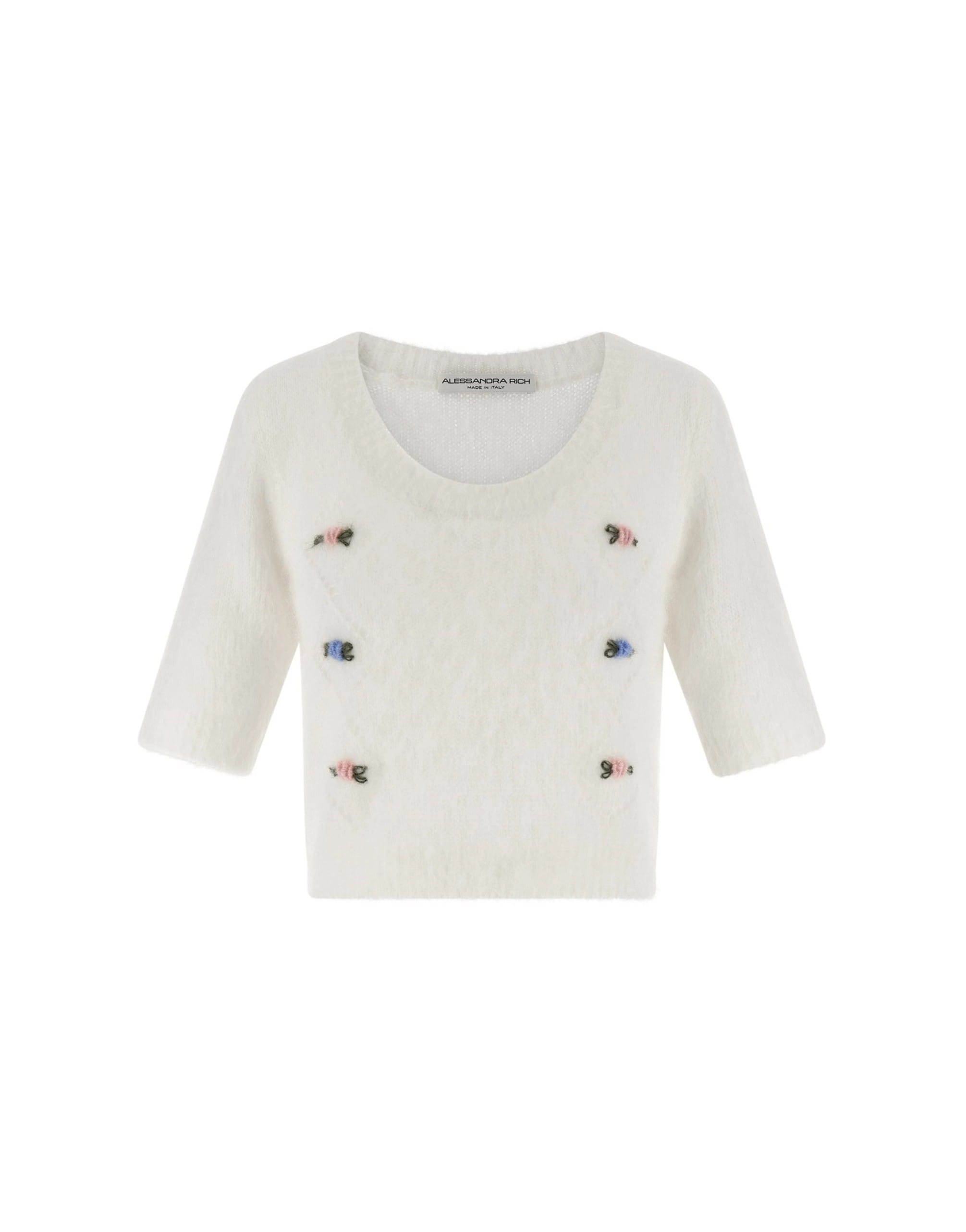 Alessandra Rich Alessandra Rich Carded Mohair Crop Cardigan