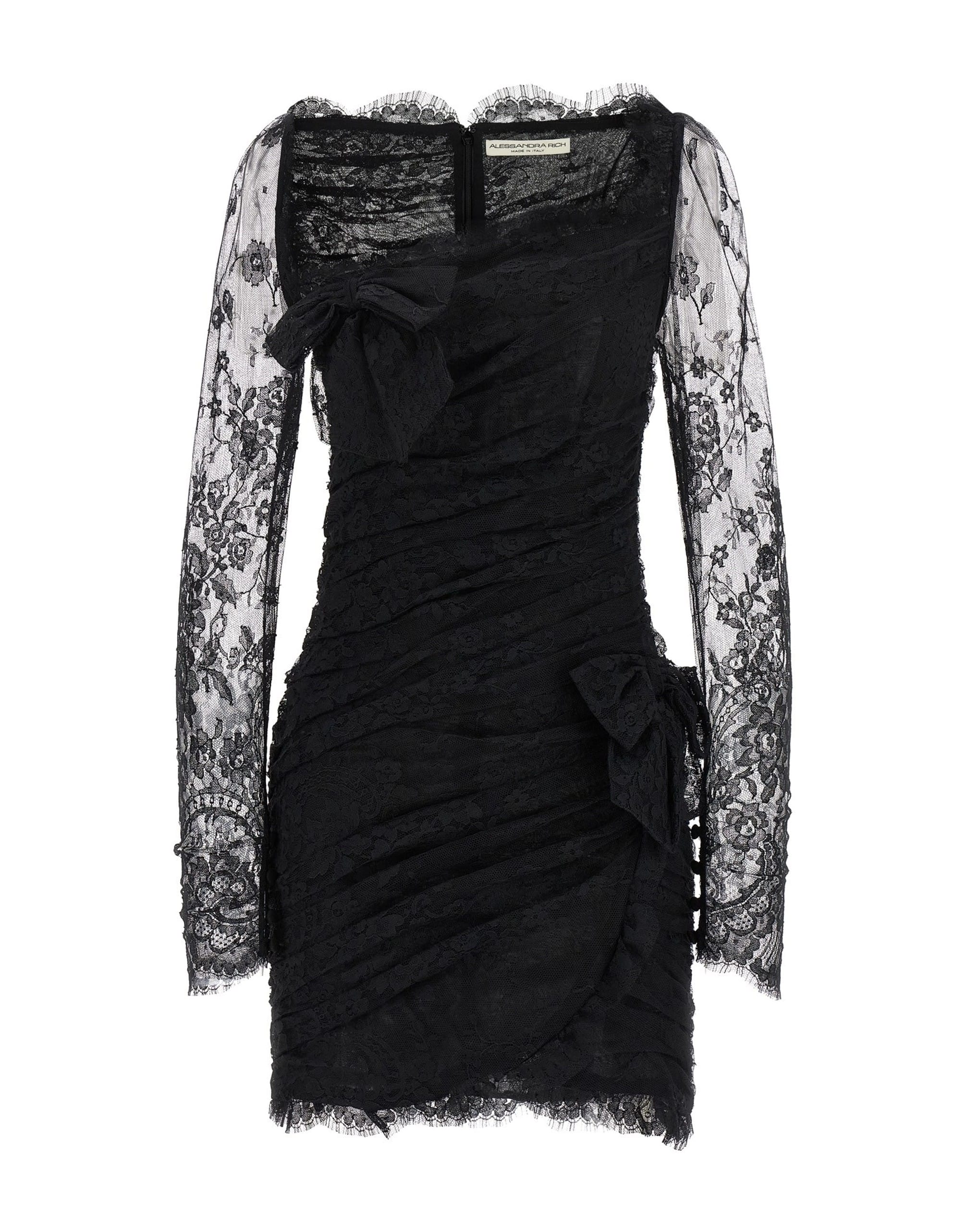 Alessandra Rich Alessandra Rich Draped Lace Mini Dress