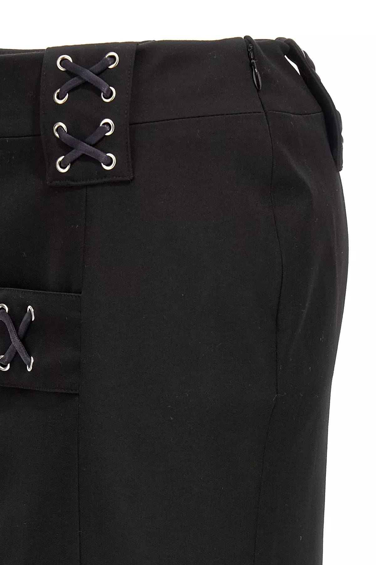Alessandra Rich Alessandra Rich Lace Detail Midi Skirt