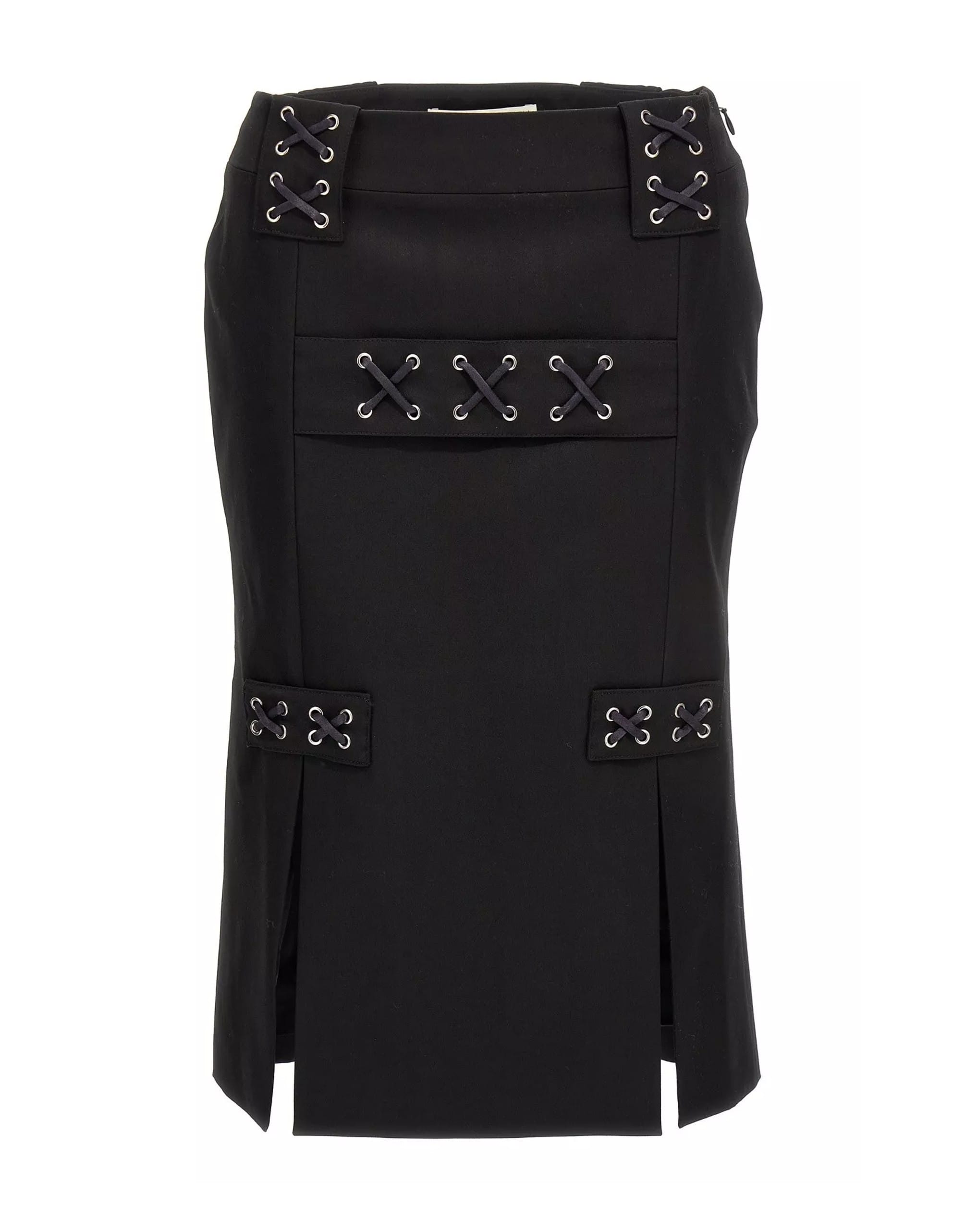 Alessandra Rich Alessandra Rich Lace Detail Midi Skirt