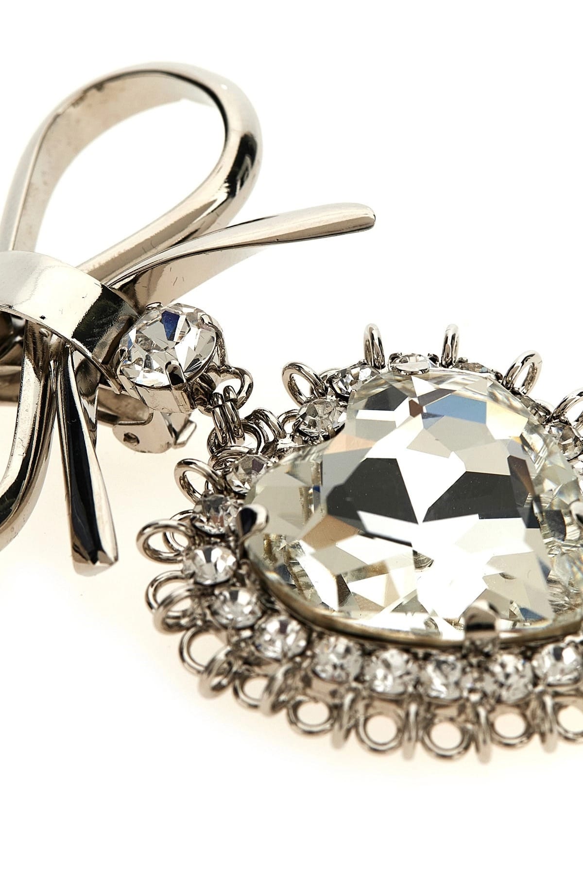 Alessandra Rich Alessandra Rich Metal Bow Crystal Earrings