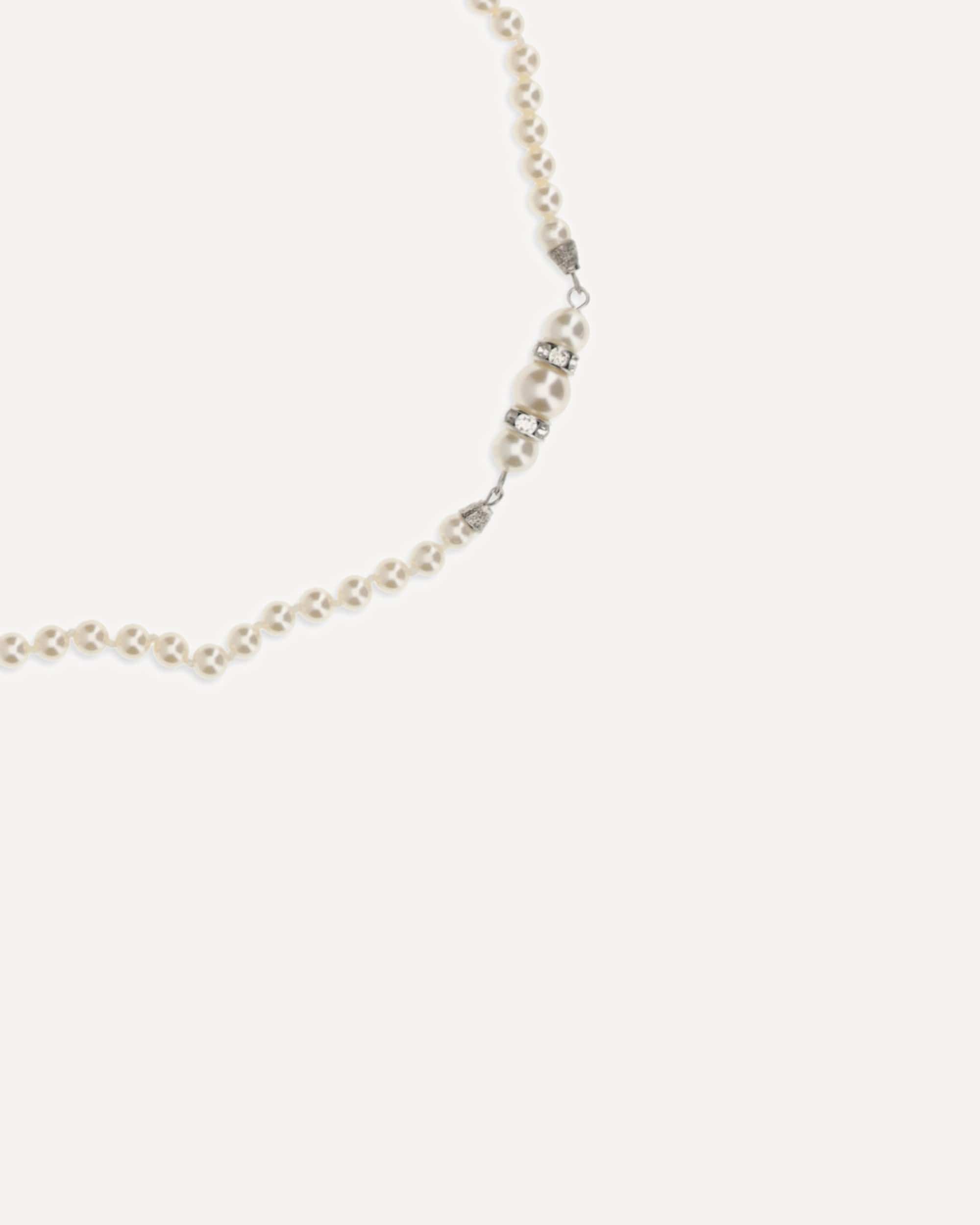 Alessandra Rich Pearl And Crystal Necklace