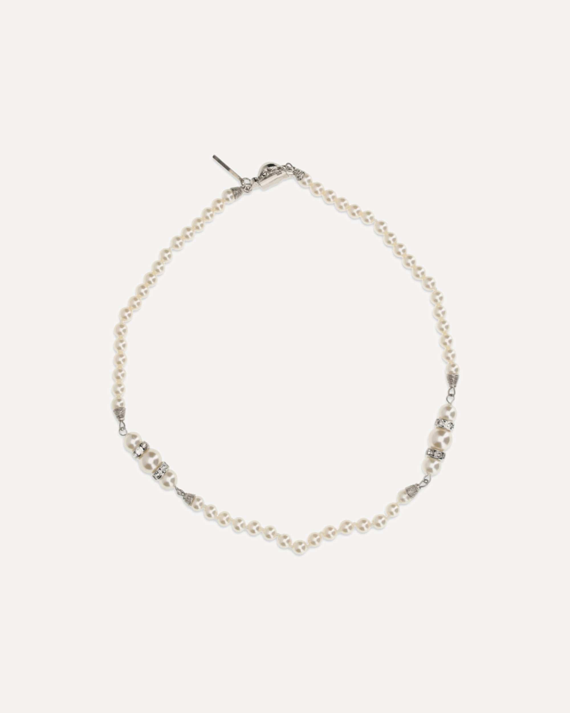 Alessandra Rich Pearl And Crystal Necklace - alternate view