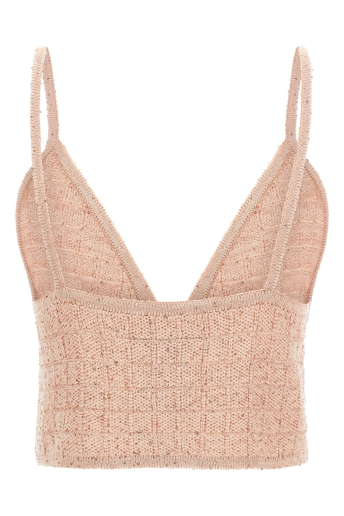 Alessandra Rich Roze top van micro-paillettenbreisel - alternate view