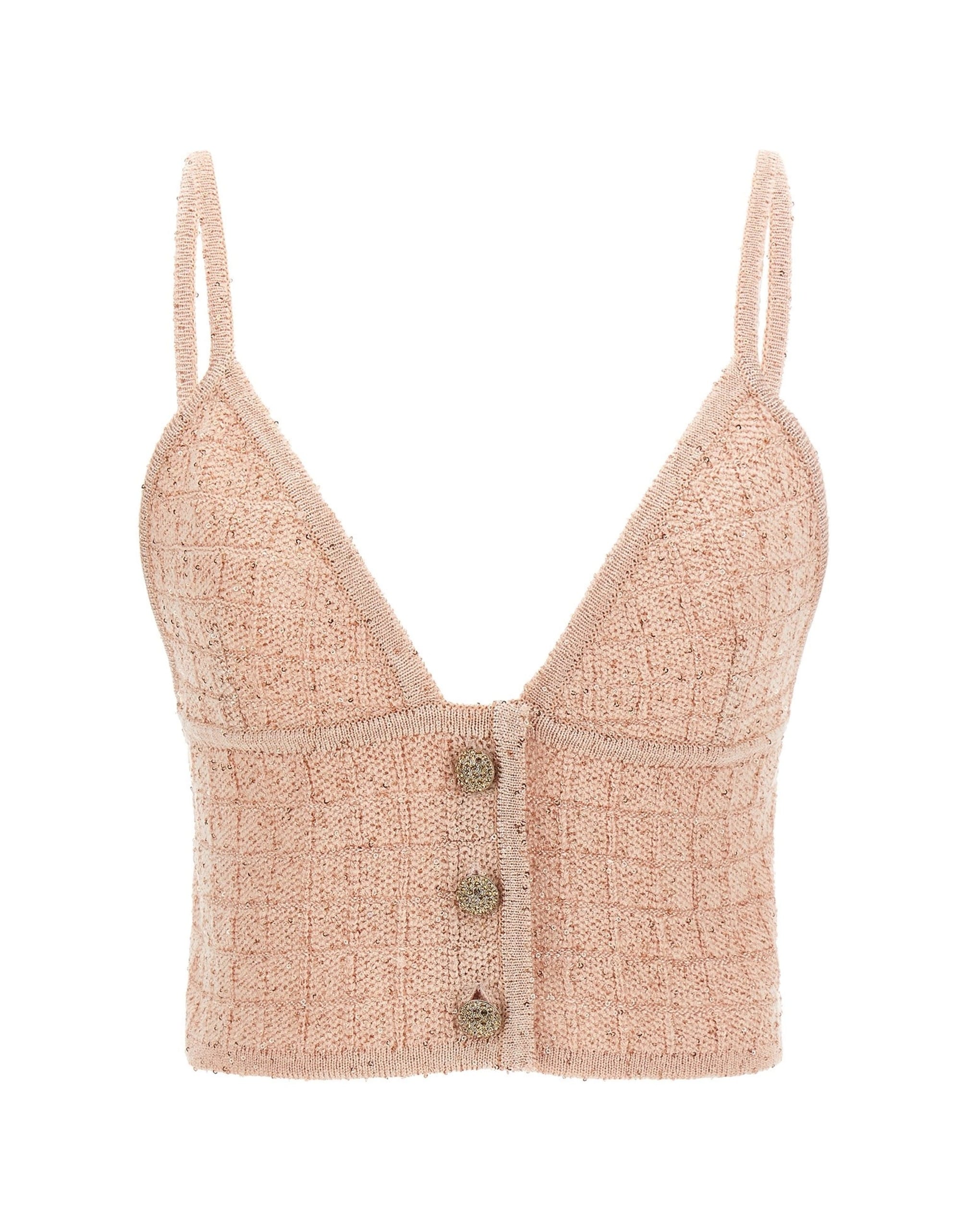 Alessandra Rich Alessandra Rich Pink Micro Sequin Knit Top