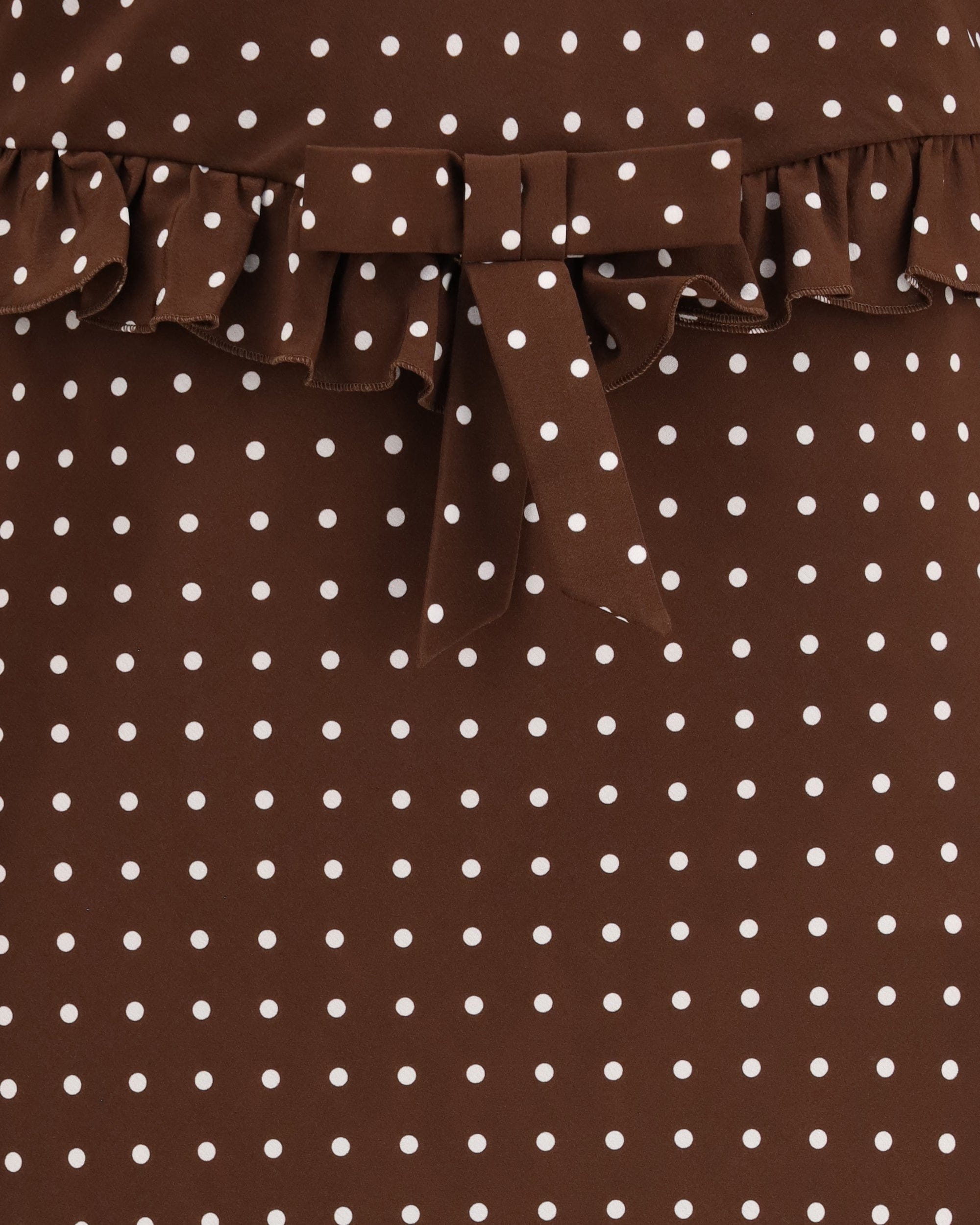 Alessandra Rich Polka Dot Silk Crêpe De Chine Midi Dress With Bow