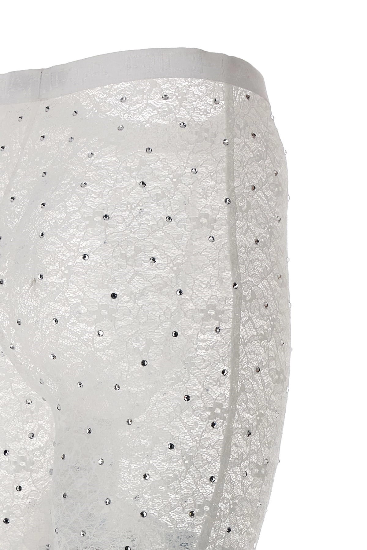 Alessandra Rich Alessandra Rich Rhinestone Lace Leggings