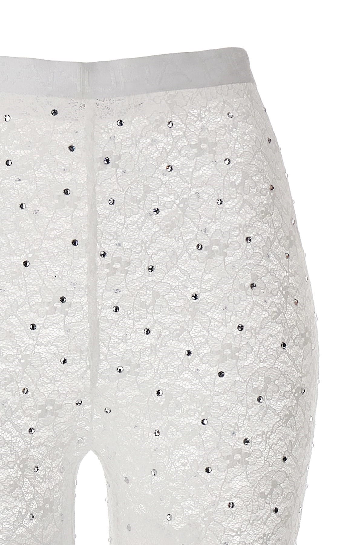 Alessandra Rich Alessandra Rich Rhinestone Lace Leggings