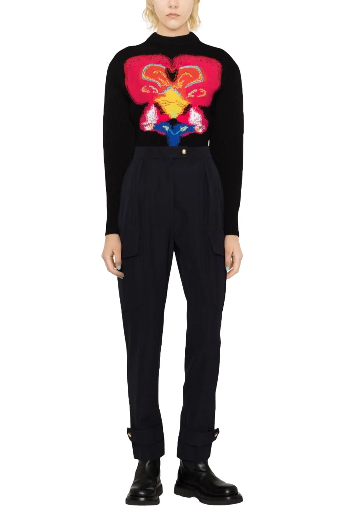 Alexander McQueen Alexander McQueen Blue Wool Blend Cargo Pants
