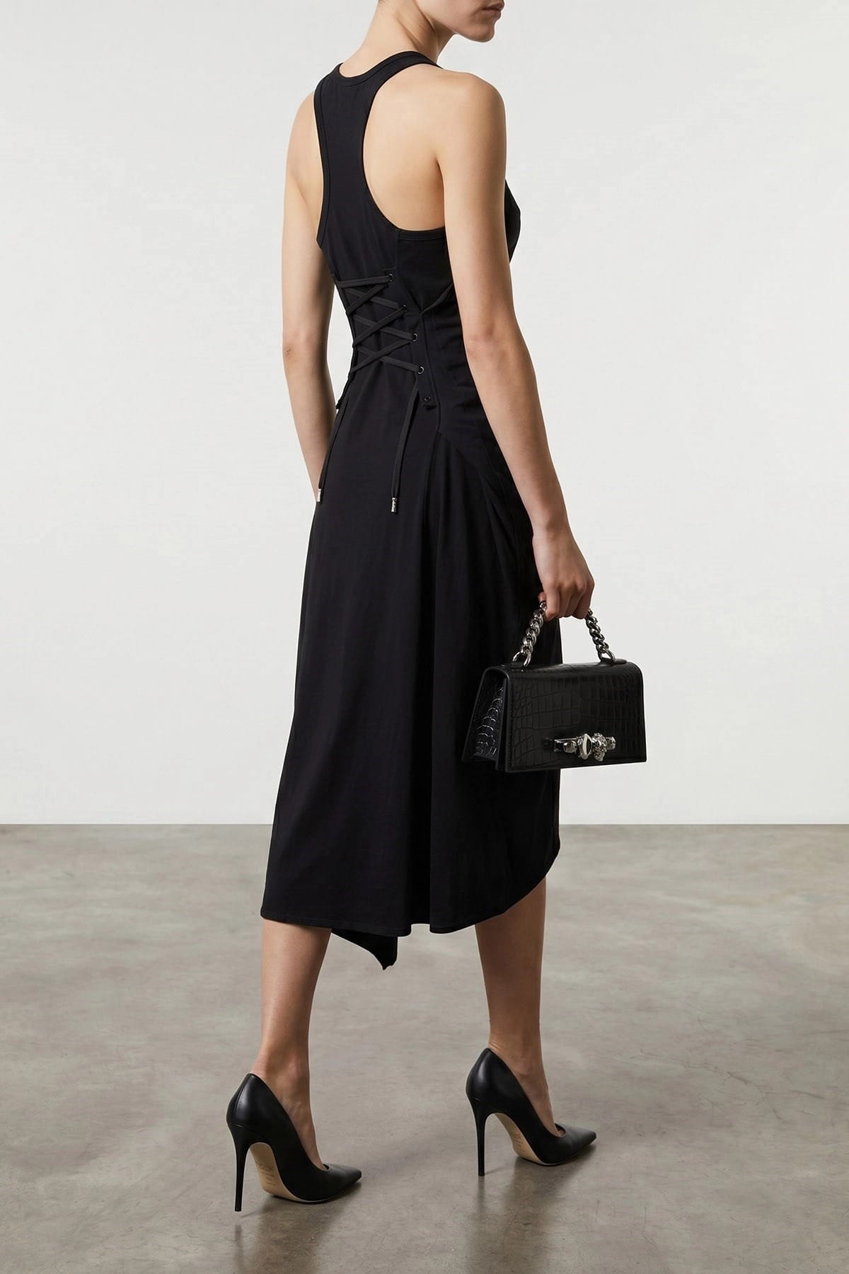 Alexander McQueen Corset Cotton Jersey Dress - alternate view