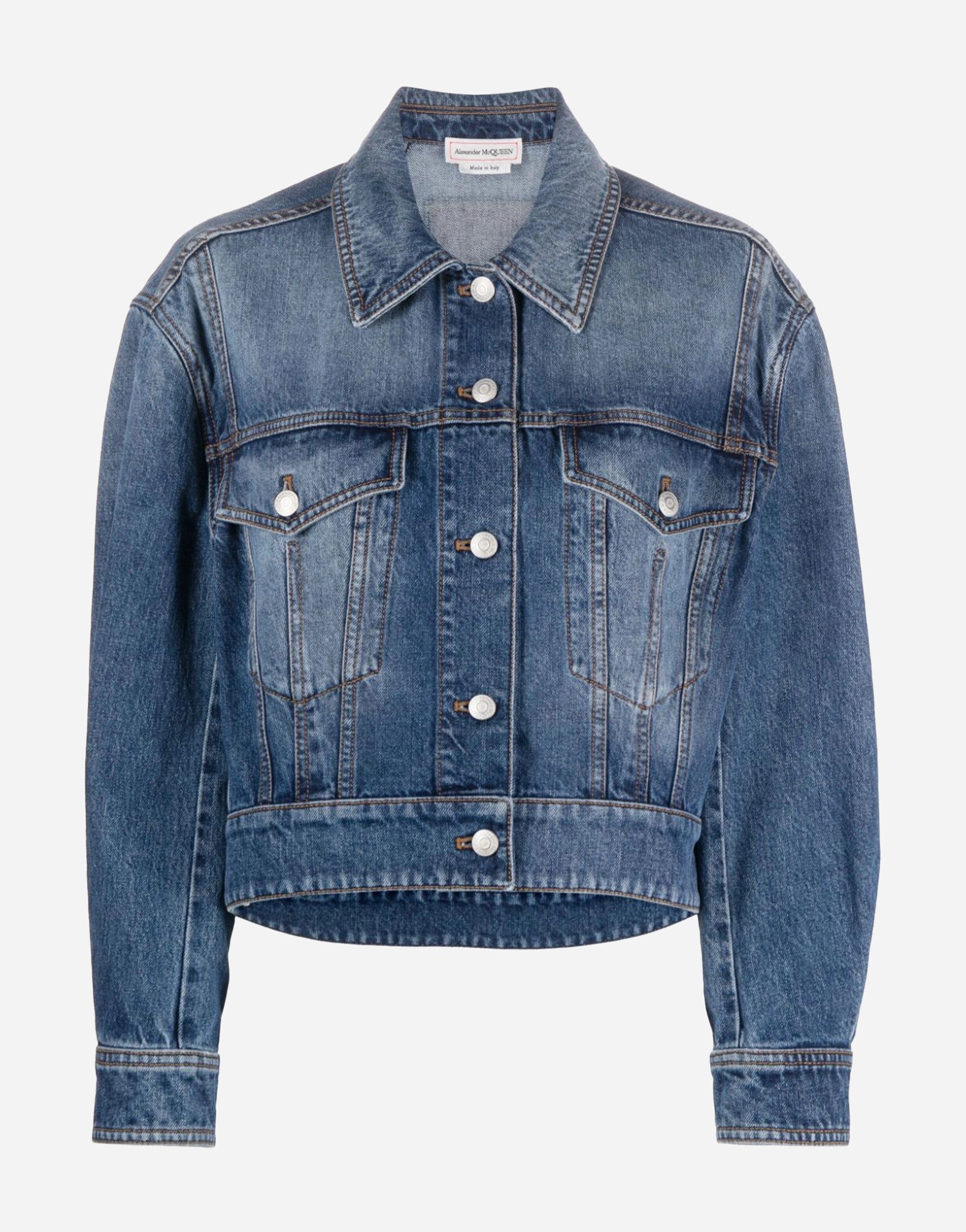 Alexander Mcqueen Cropped Denim Jacket