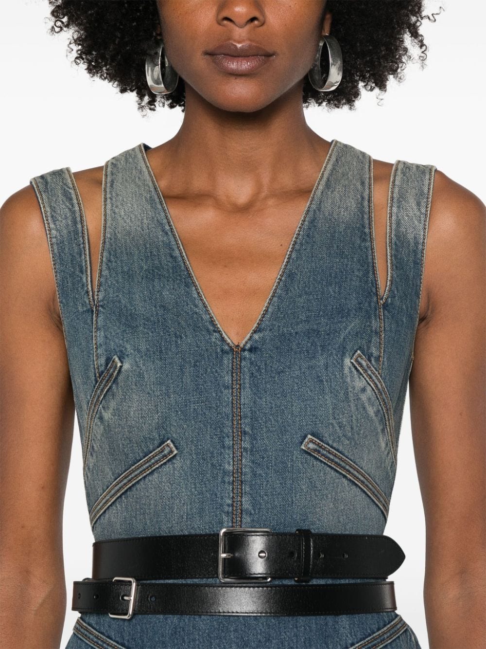 Alexander Mcqueen Denim Mini Dress