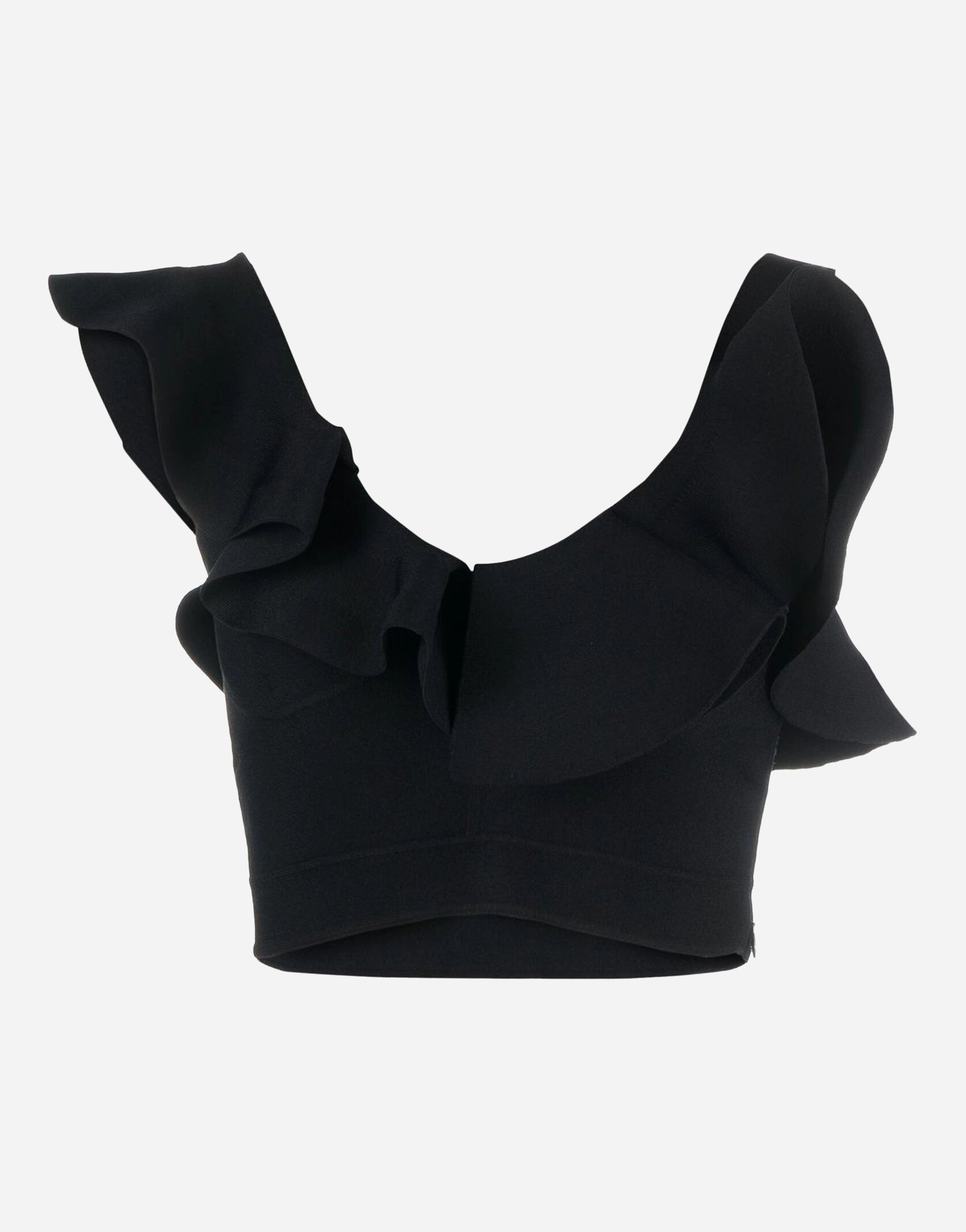 Alexander Mcqueen Gathered-Neckline Cropped Top