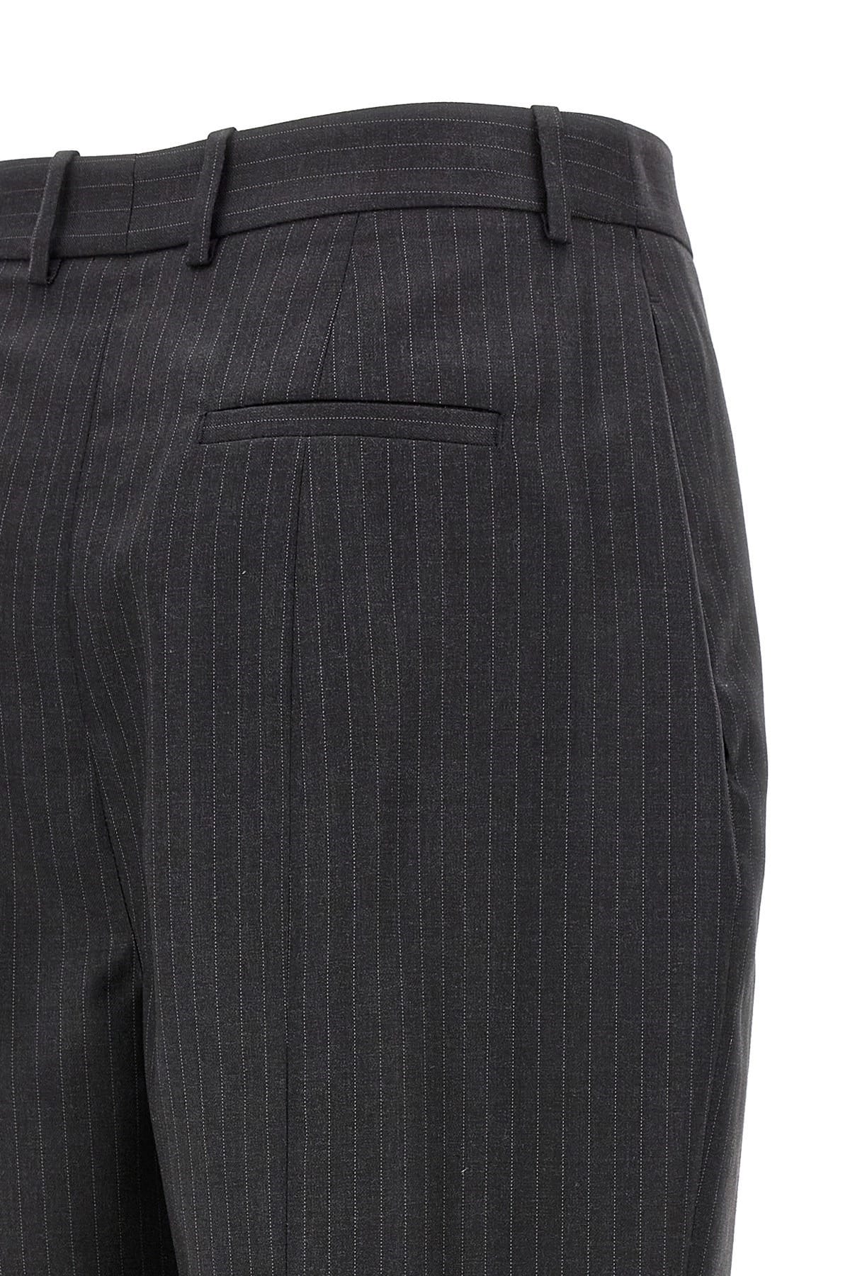 Alexander McQueen Alexander McQueen Gray Pinstripe Wool Pants
