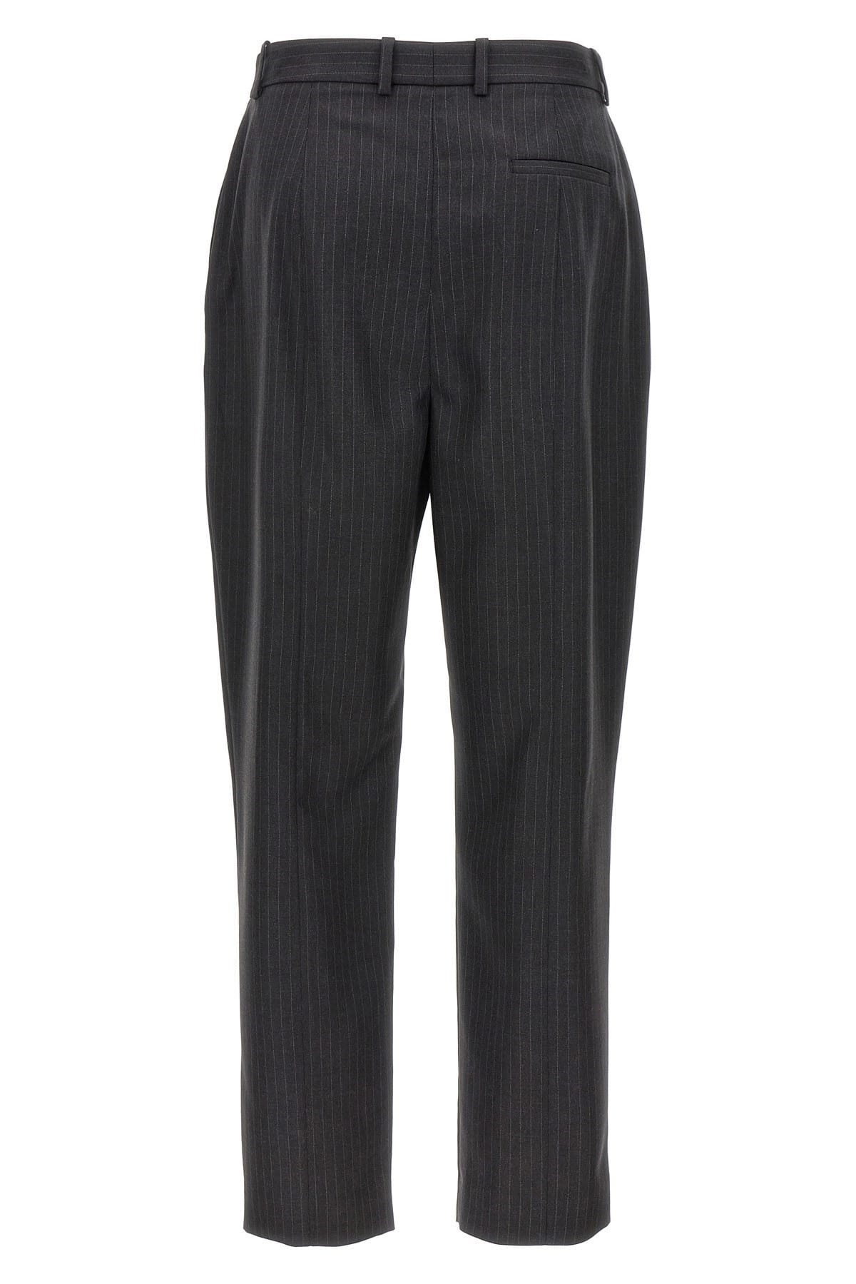 Alexander McQueen Alexander McQueen Gray Pinstripe Wool Pants