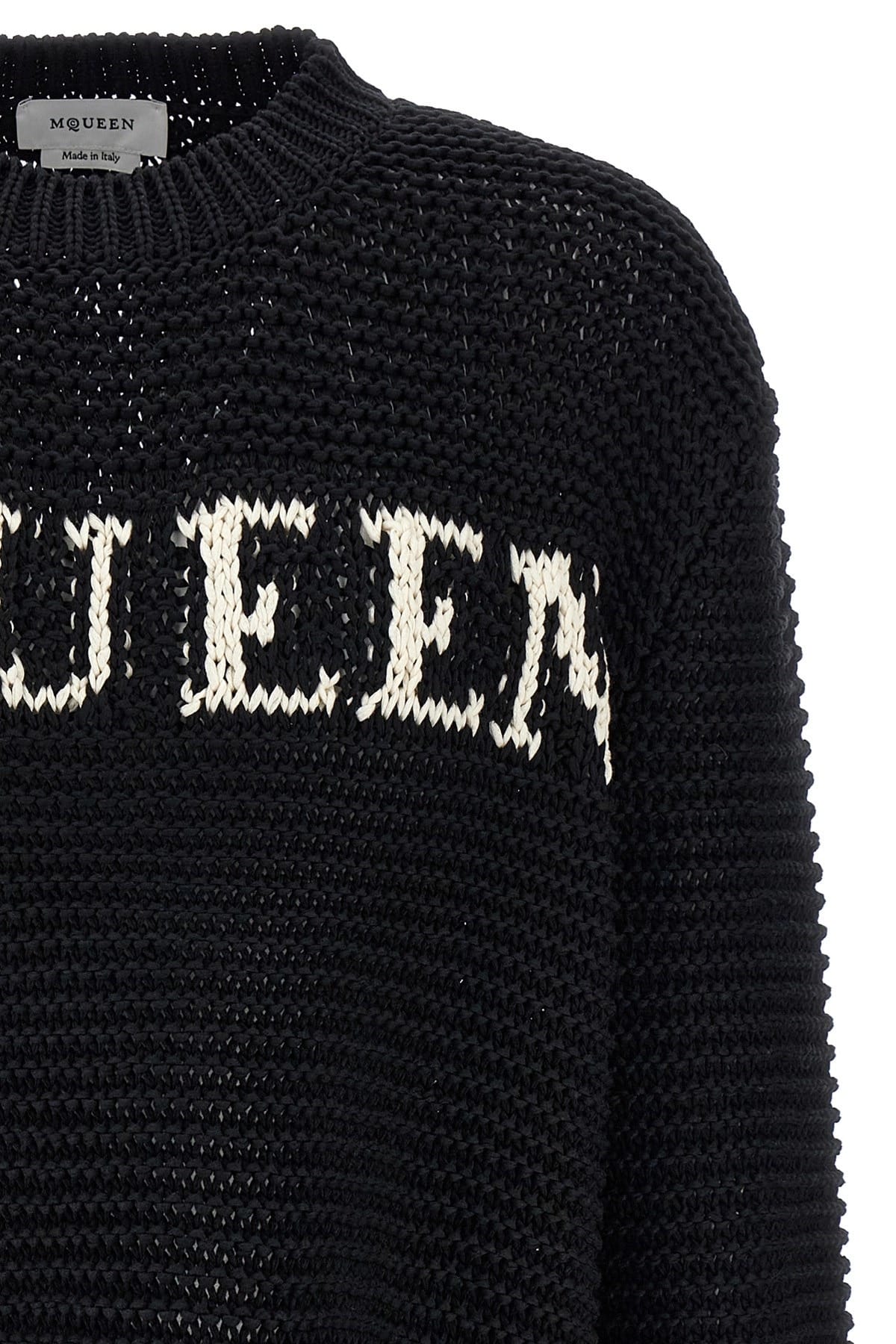 Alexander McQueen Inlaid Logo Cotton Sweater | Sendegaro NL