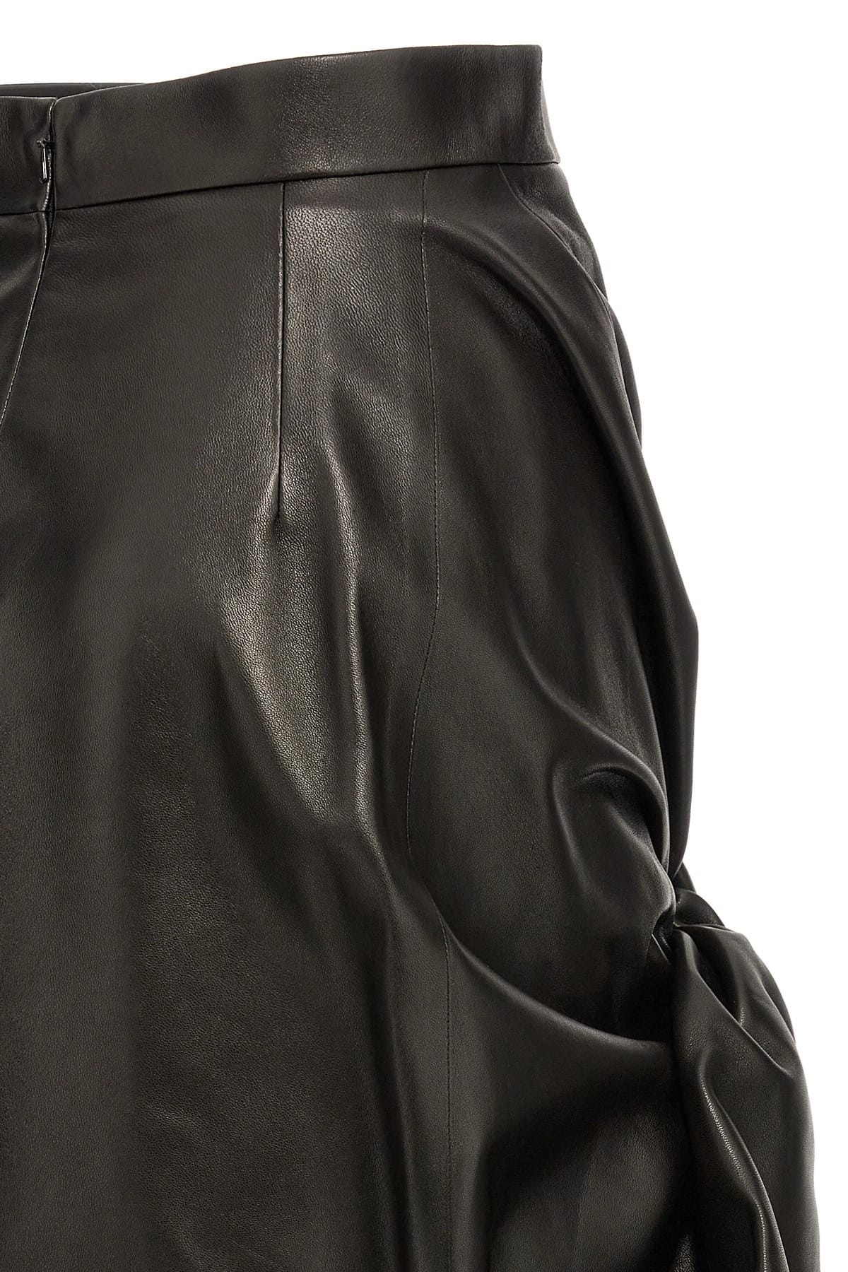 Alexander McQueen Alexander McQueen Maxi Bow Leather Skirt