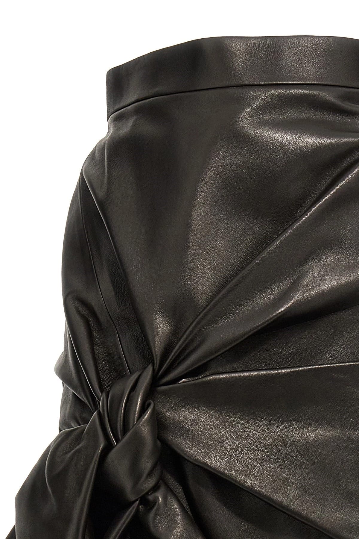 Alexander McQueen Alexander McQueen Maxi Bow Leather Skirt