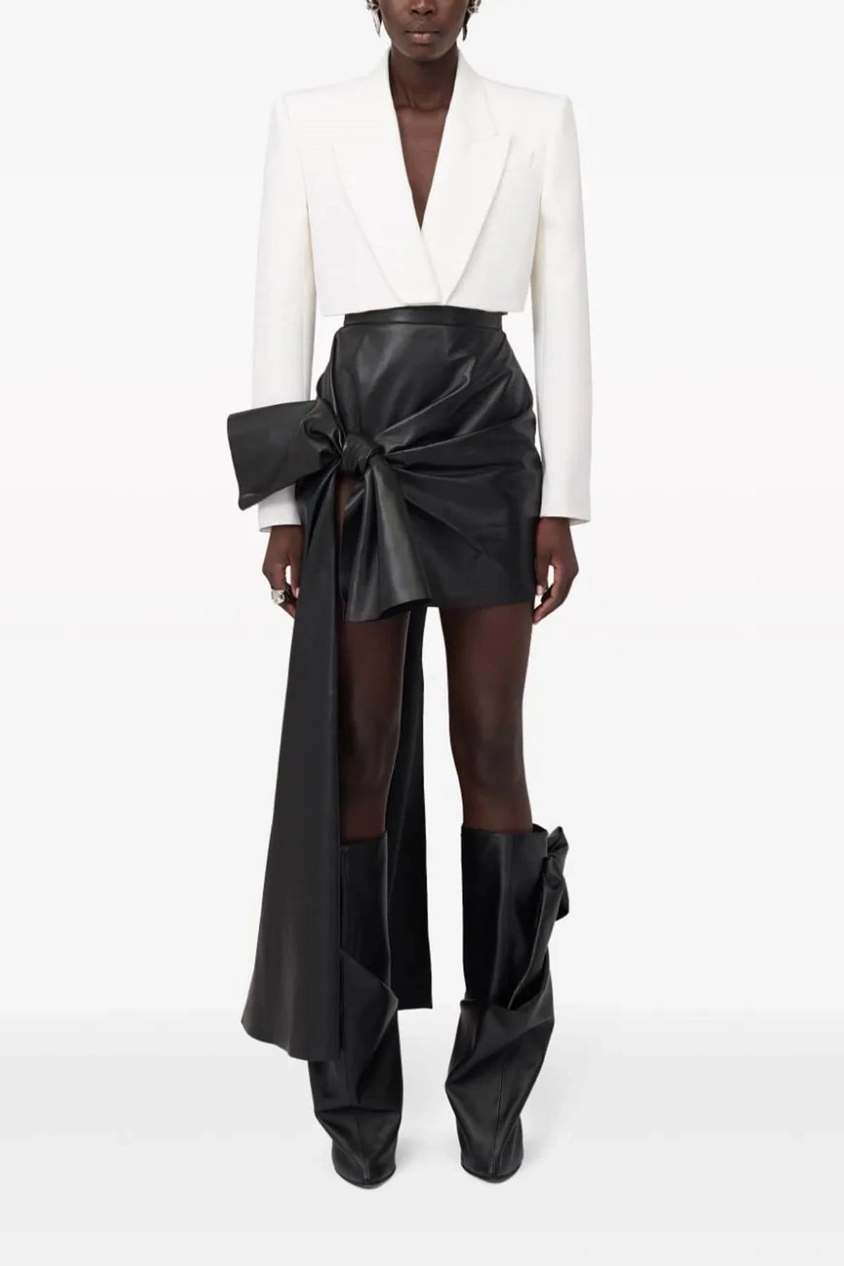 Alexander McQueen Alexander McQueen Maxi Bow Leather Skirt