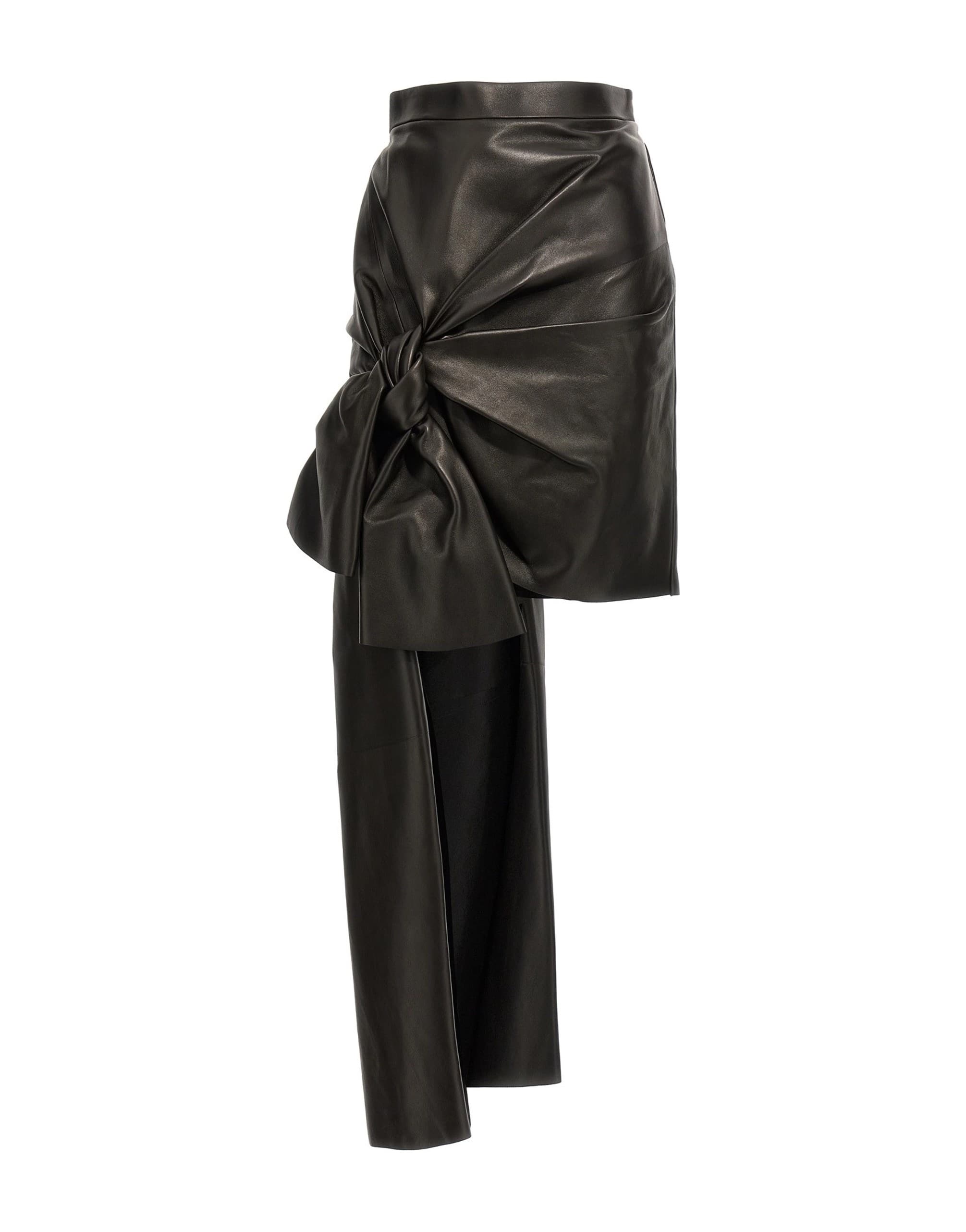 Alexander McQueen Alexander McQueen Maxi Bow Leather Skirt