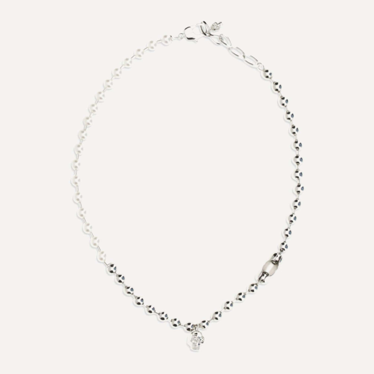 Alexander McQueen Pearl Skull Pendant Necklace | Sendegaro