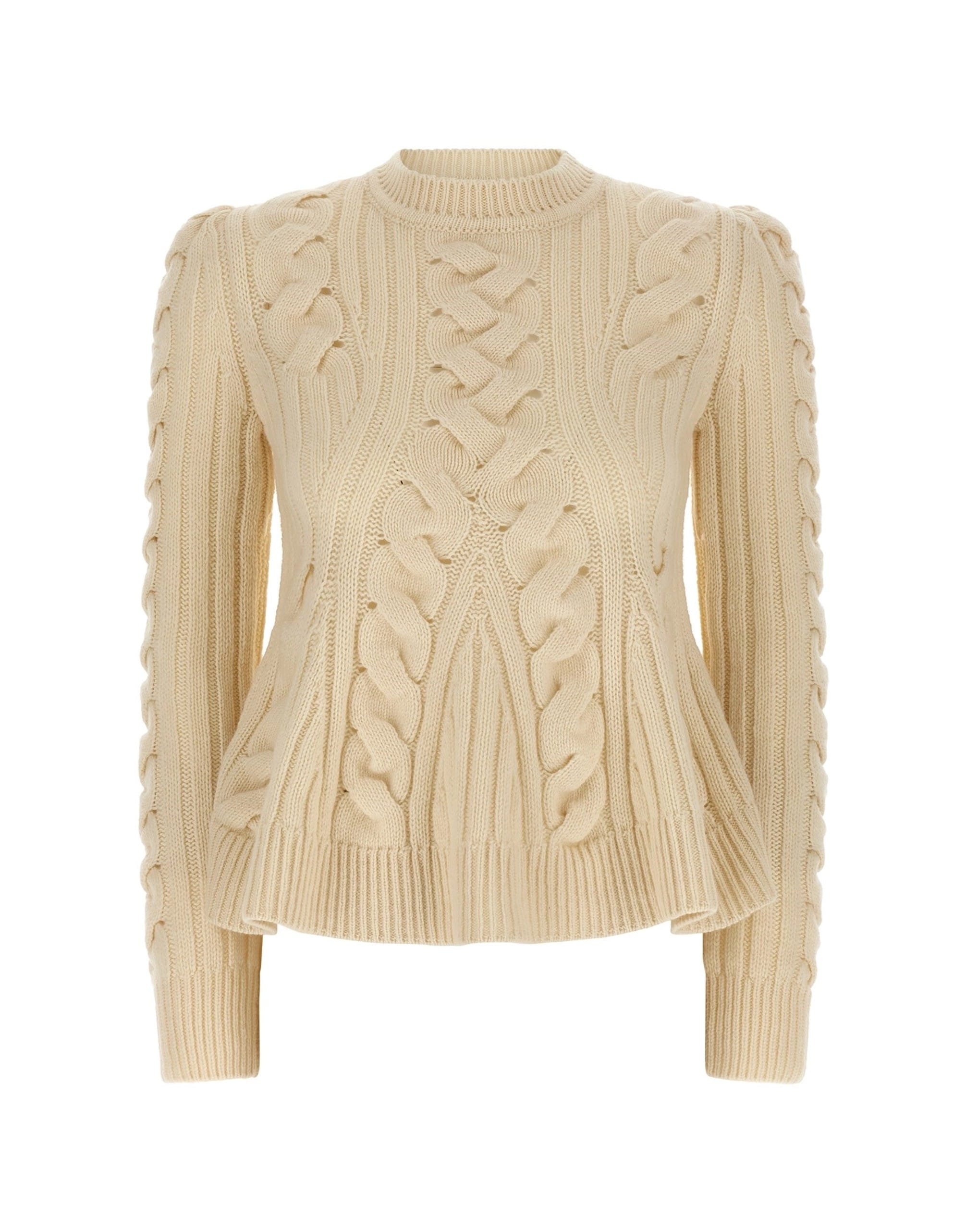 Alexander McQueen Alexander McQueen Peplum Cable Sweater