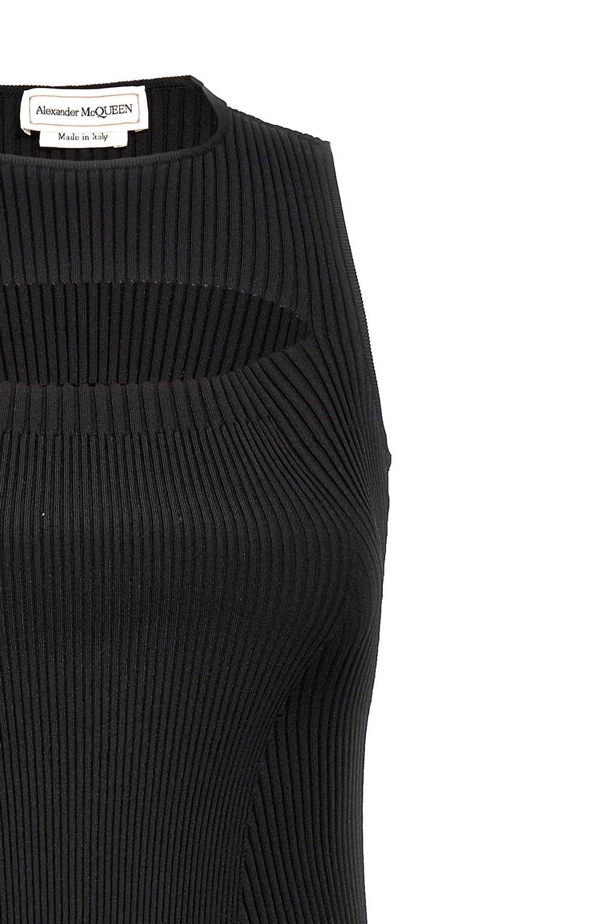 Alexander McQueen Alexander McQueen Ribbed Knit Cut-Out Dress