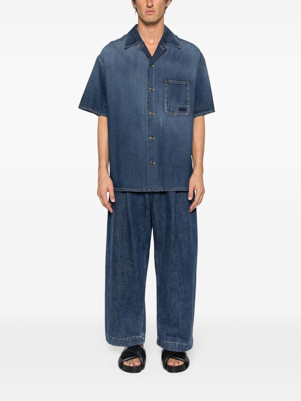 Alexander Mcqueen Short-Sleeve Denim Shirt