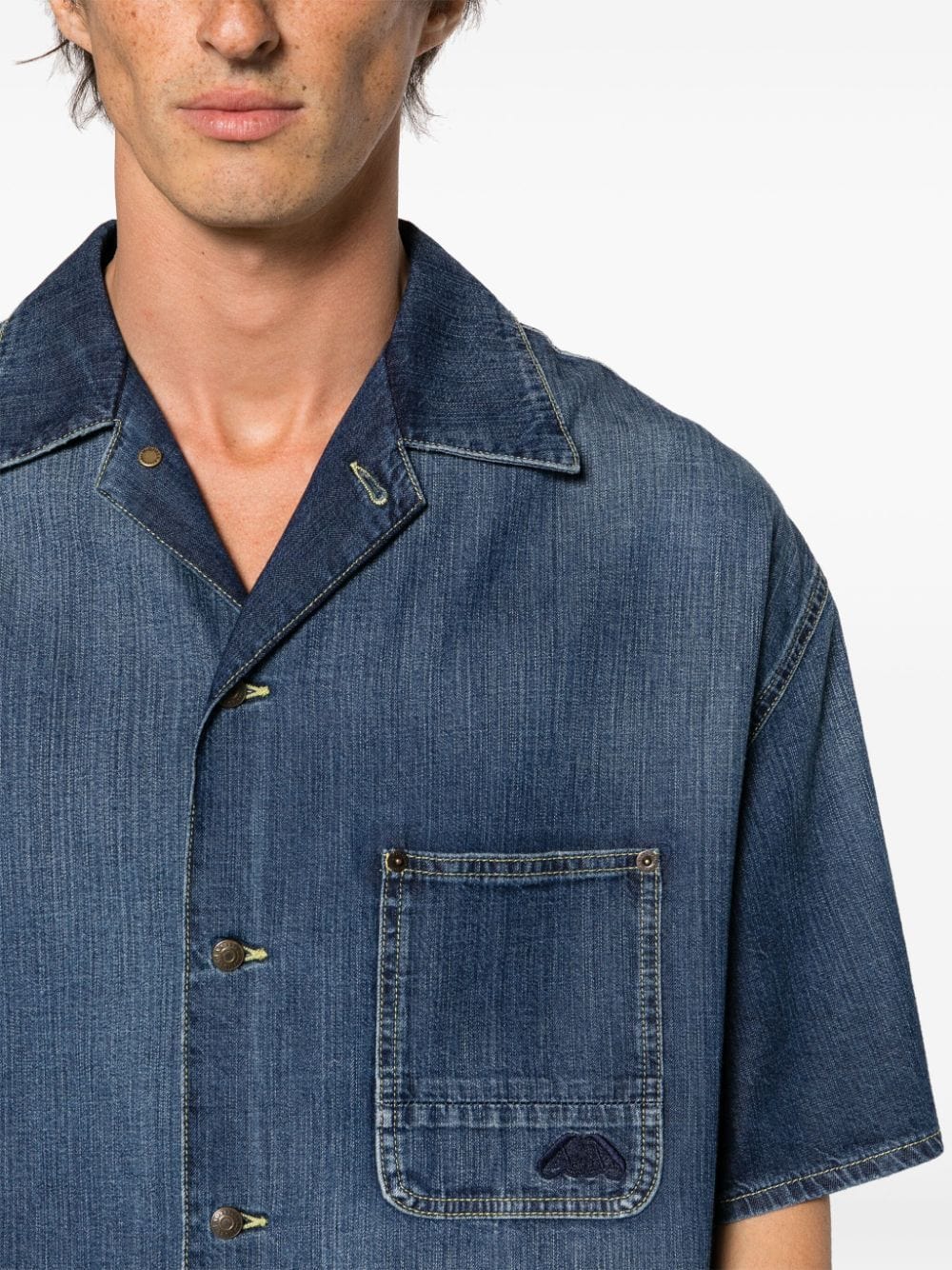 Alexander Mcqueen Short-Sleeve Denim Shirt