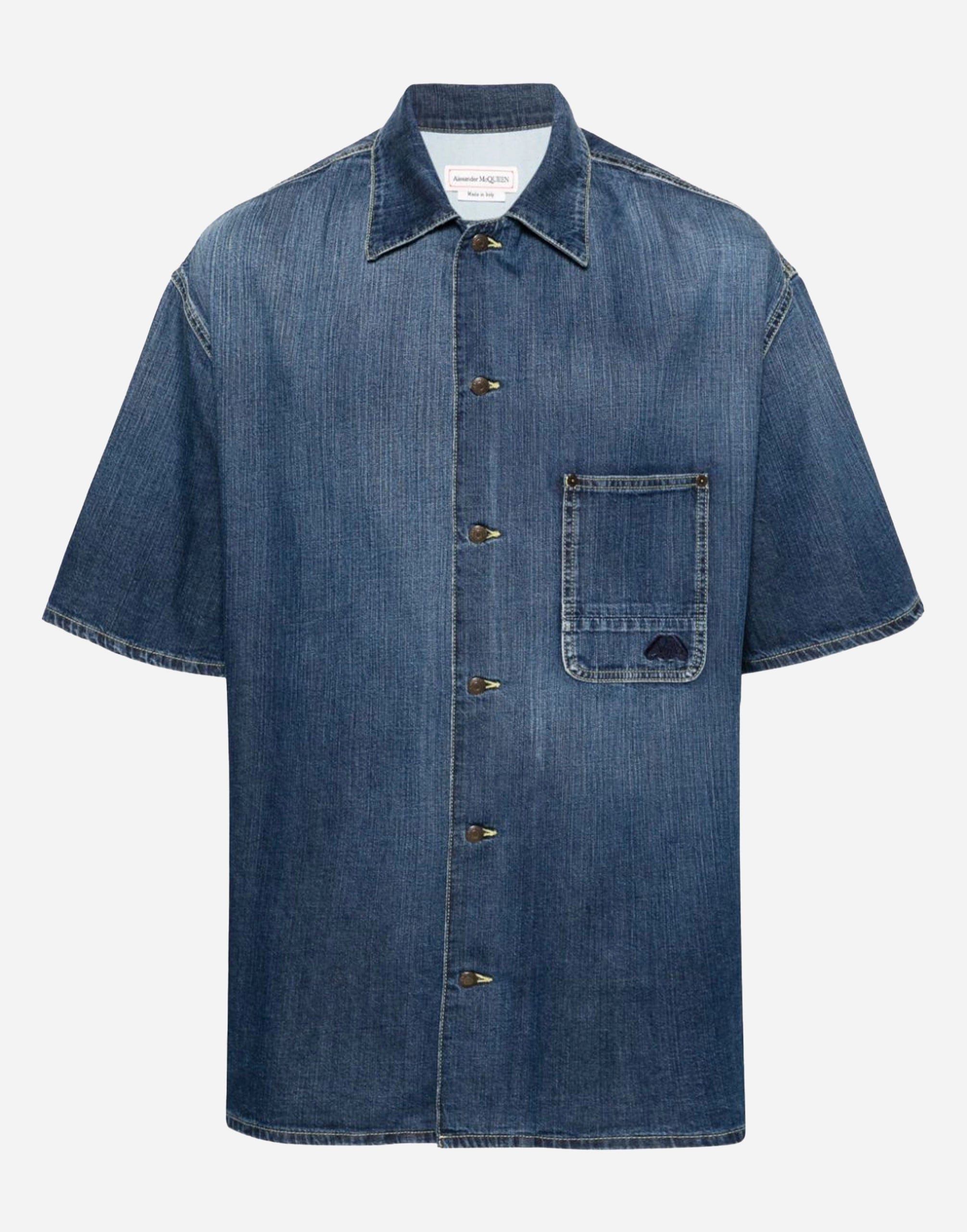 Alexander Mcqueen Short-Sleeve Denim Shirt